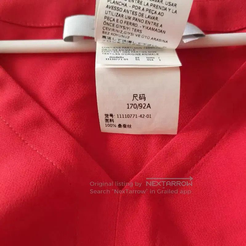 Max Mara MaxMara Red Silk Women's Shirt Size L . Size L / US 10 / IT 46 - 6 Thumbnail
