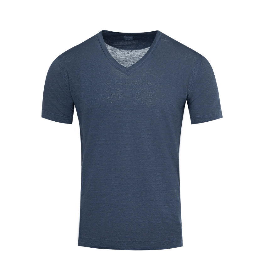 120% Lino o1h1sh11224 SS V Tee in Navy Blue Size US XL / EU 56 / 4 - 1 Preview