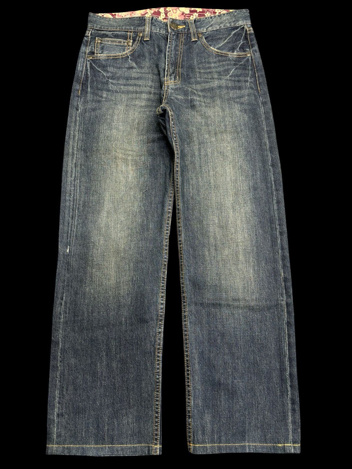 Designer 💥Japanese Brand Koi Fish Embroidery Double Pocket Denim F542 Size US 31 - 2 Thumbnail