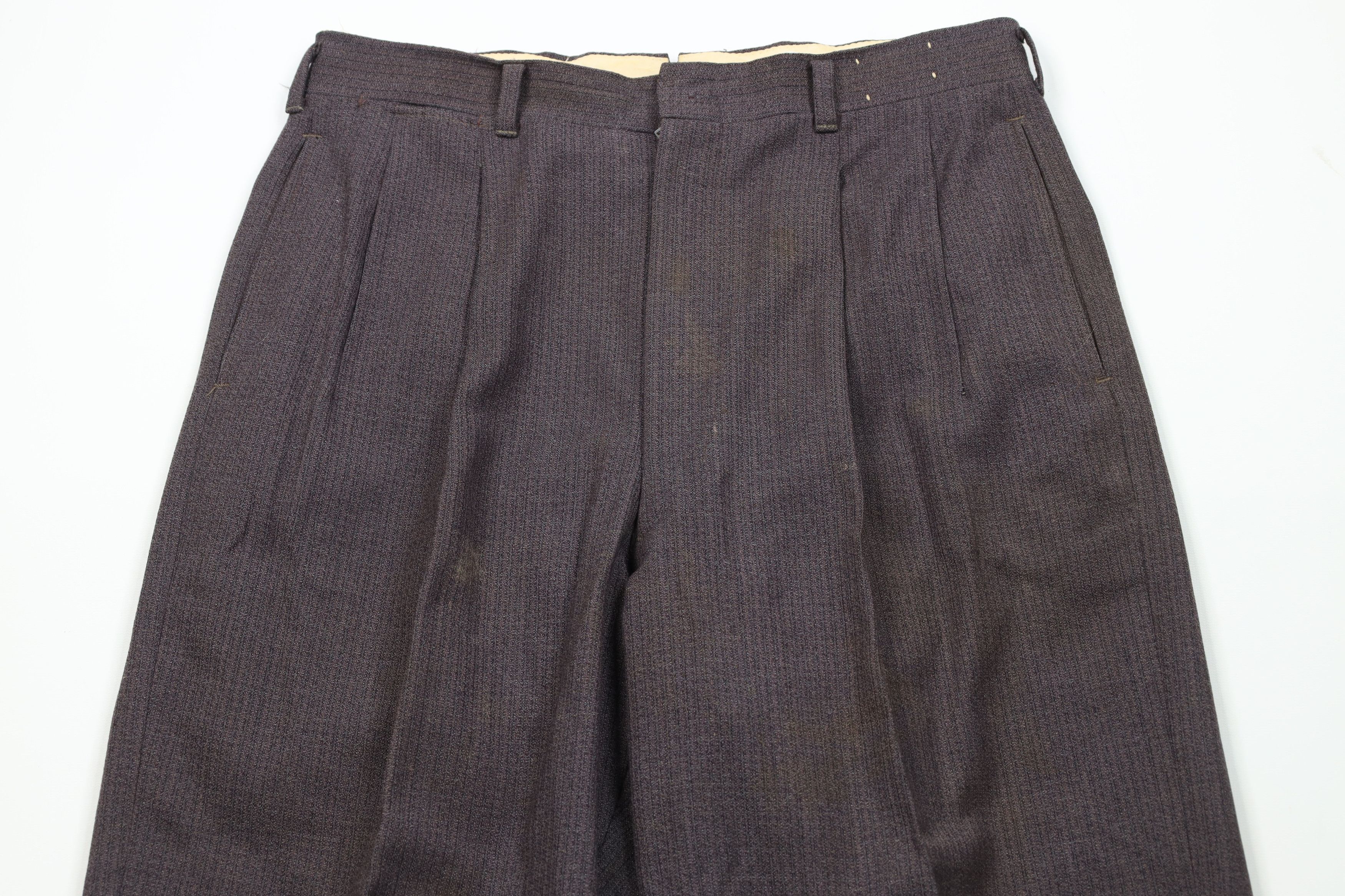 Vintage Vintage 50s 60s Streetwear Wool Knit Wide Leg Chino Pants Size US 30 / EU 46 - 2 Thumbnail