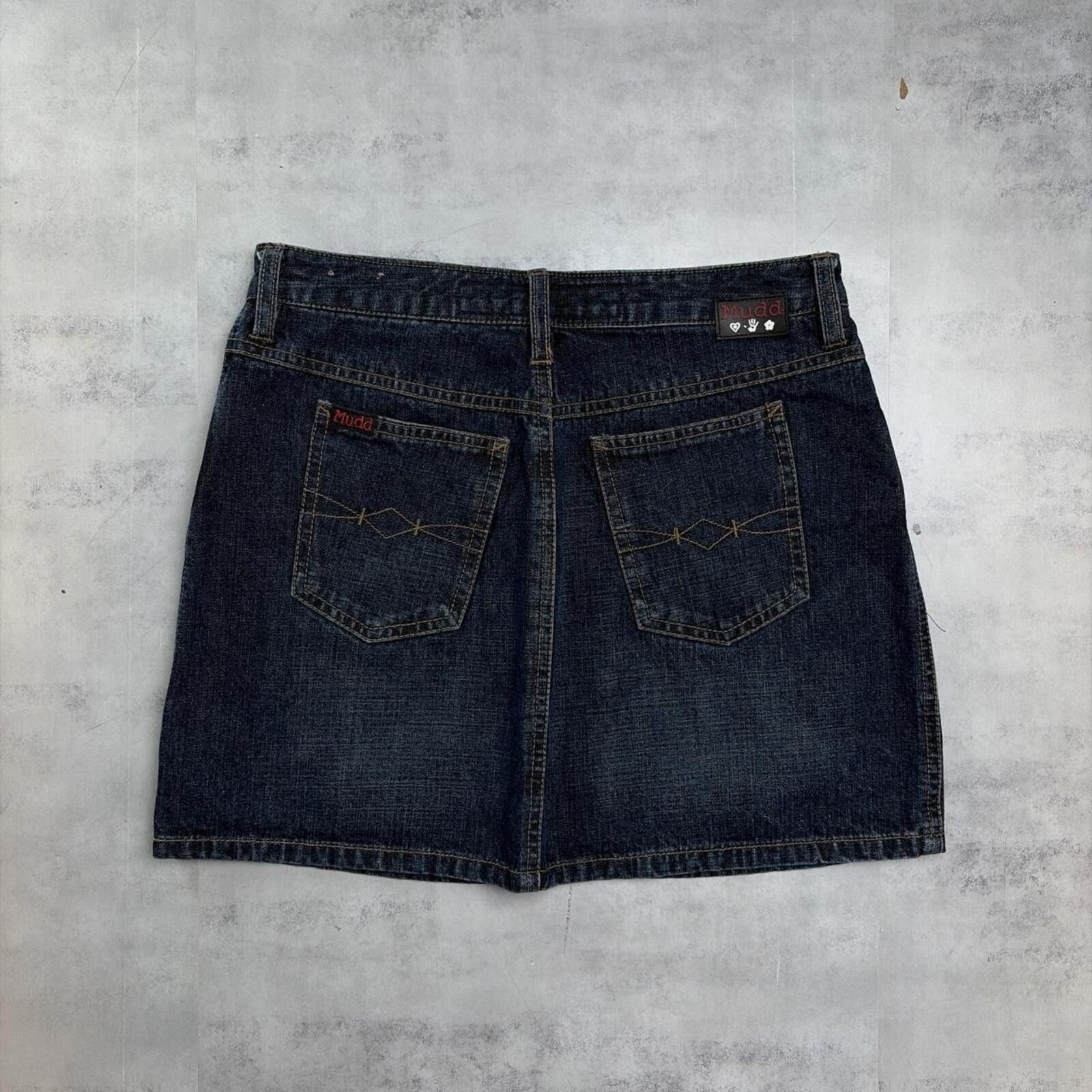 Other Y2K Dark Wash Mudd Grunge Gothic Mini Denim Skirt Size 28" / US 6 / IT 42 - 1 Thumbnail