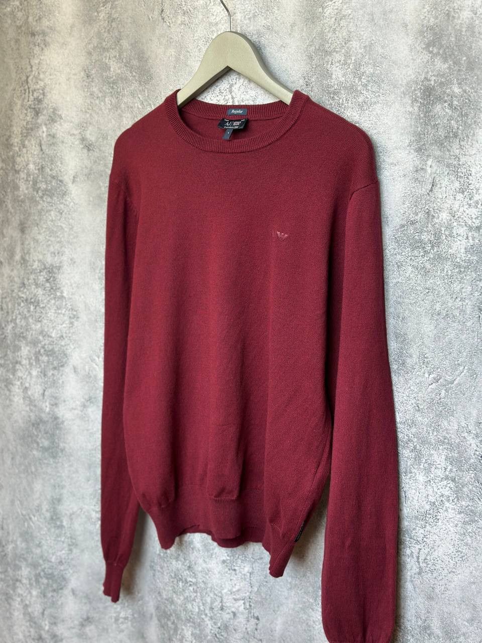 Armani Armani Jeans Vintage Sweater Red Crew Jumper Cotton/Wool Size US L / EU 52-54 / 3 - 1 Thumbnail