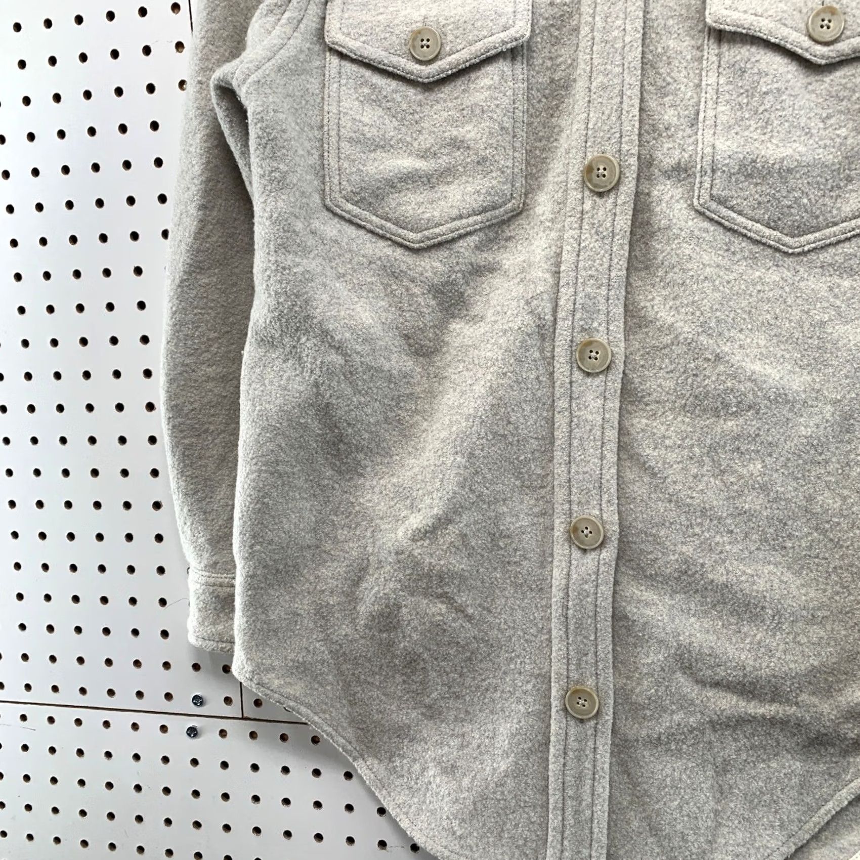 Vintage Wilfred Free Ganna Shirt Jacket 100% Merino Wool Gray Shacket XXS Womens Button Front Pockets Casual Workwear Mid-Length Fall Winter Spring Size XXS / US 00 / IT 34 - 6 Thumbnail