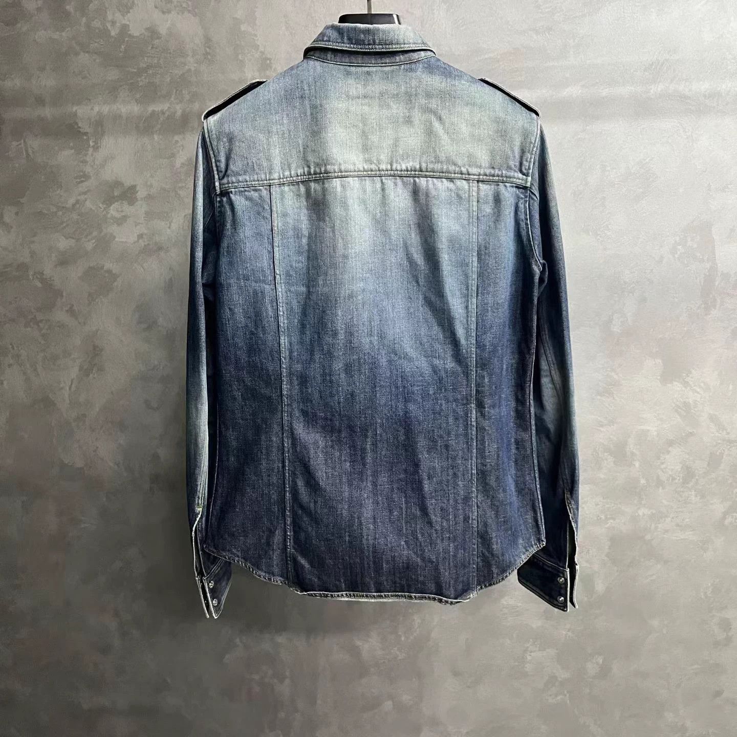 Dolce & Gabbana DG Blue Single-Breasted Casual Long-Sleeve Denim Shirt 40 Size US XXS / EU 40 - 2 Thumbnail