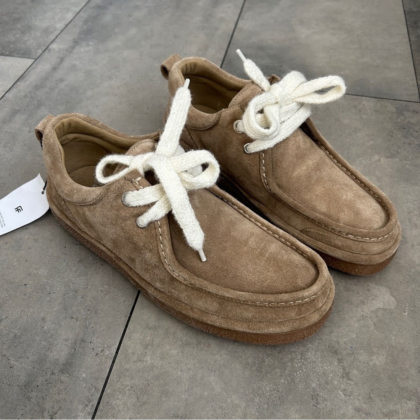 AMI NEW AMI Paris moc toe derby suede tan neutral loafer shoe 13 Size US 13 / EU 46 - 2 Thumbnail
