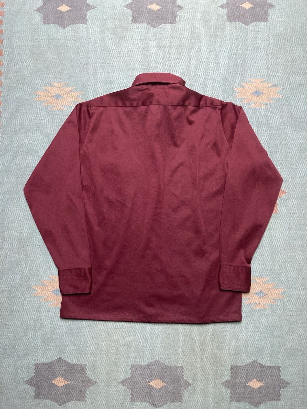 Vintage Vintage 60s 70s button shirt polyester knit maroon medium Size US M / EU 48-50 / 2 - 5 Thumbnail