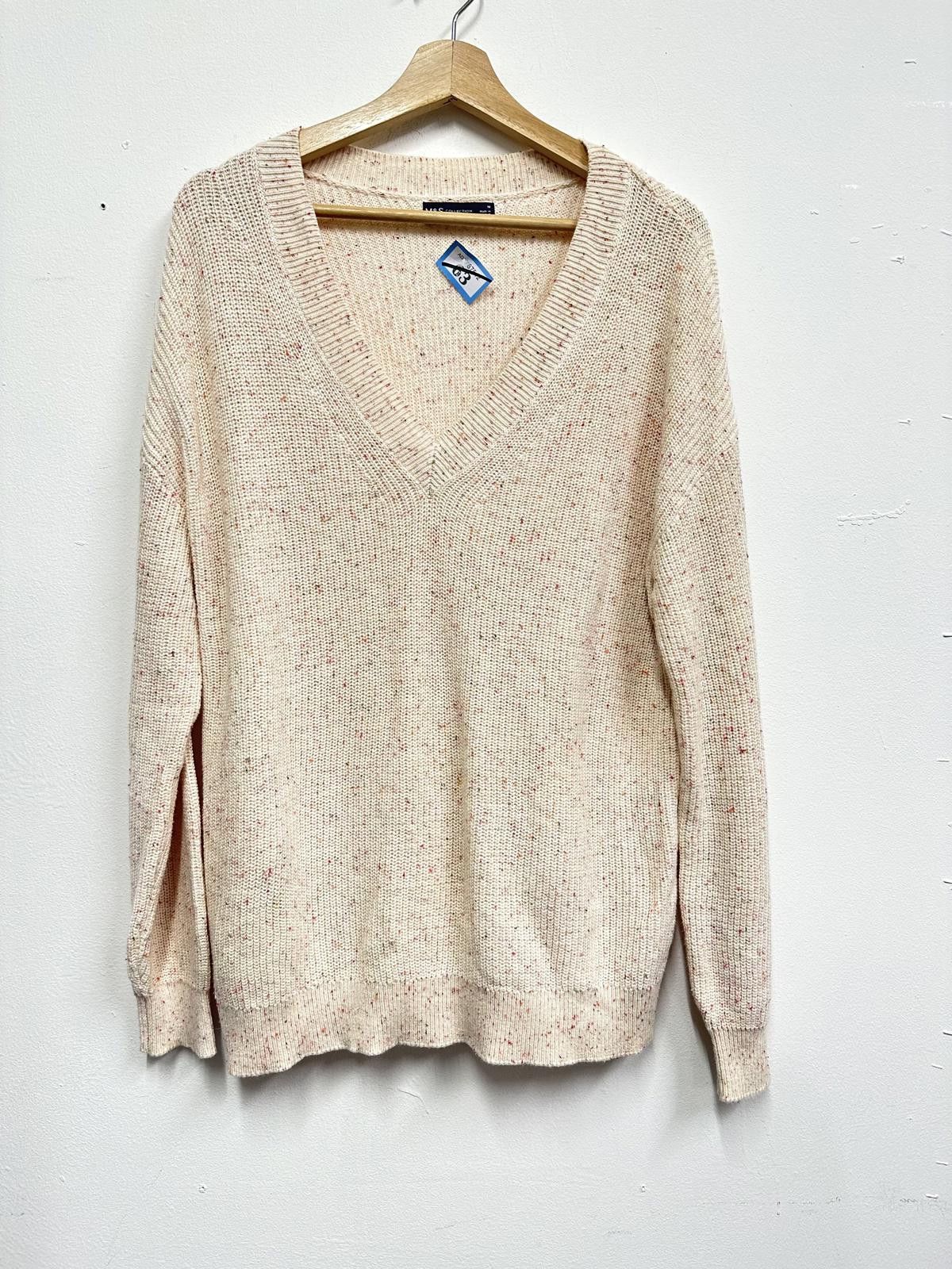 Other M&S Collection Women's Speckled Knit V-Neck Sweater Size ONE SIZE - 1 Thumbnail