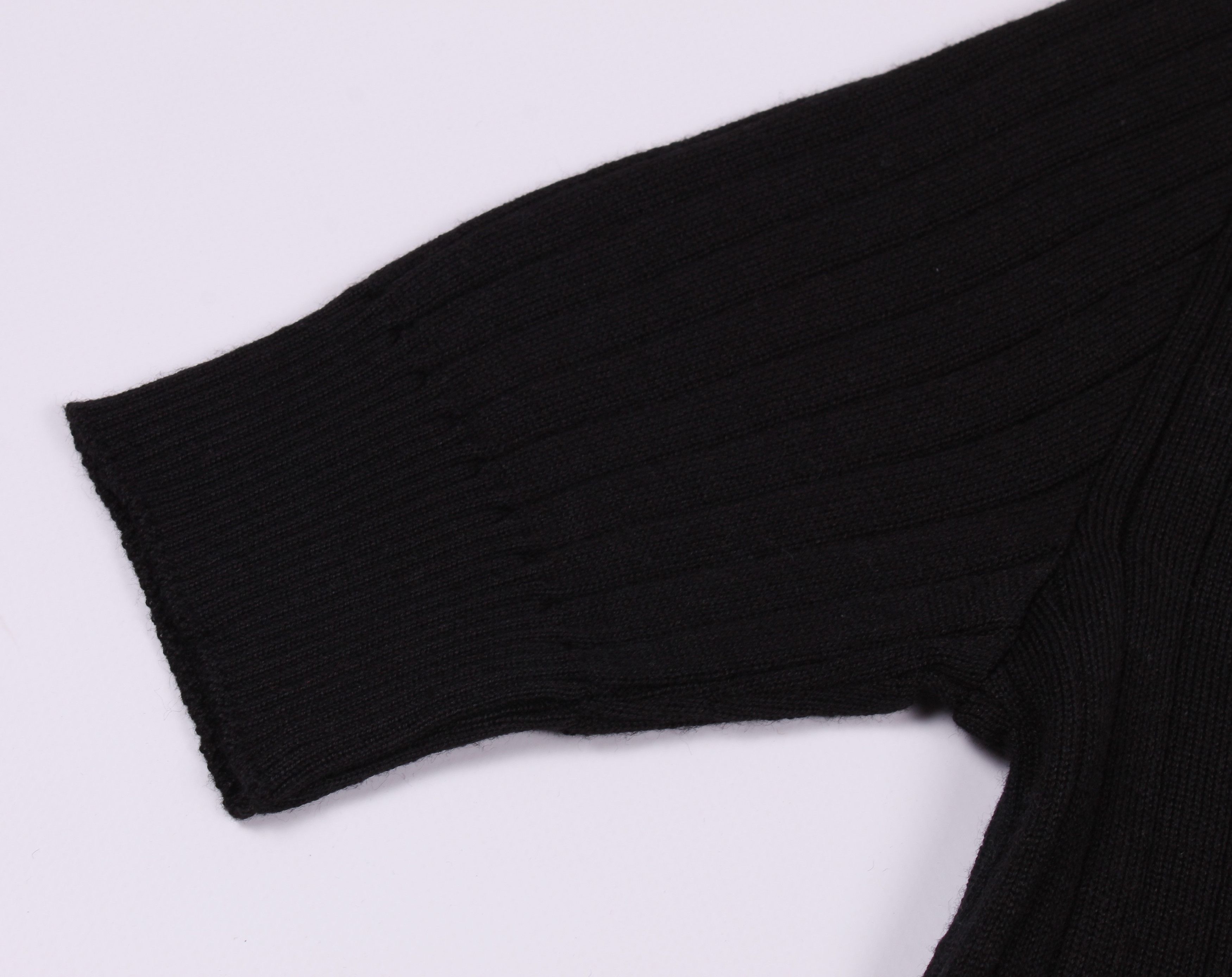 Wolford Vintage Wolford Black Rib Knit Short Sleeve Wool Cardigan Size M / US 6-8 / IT 42-44 - 7 Thumbnail