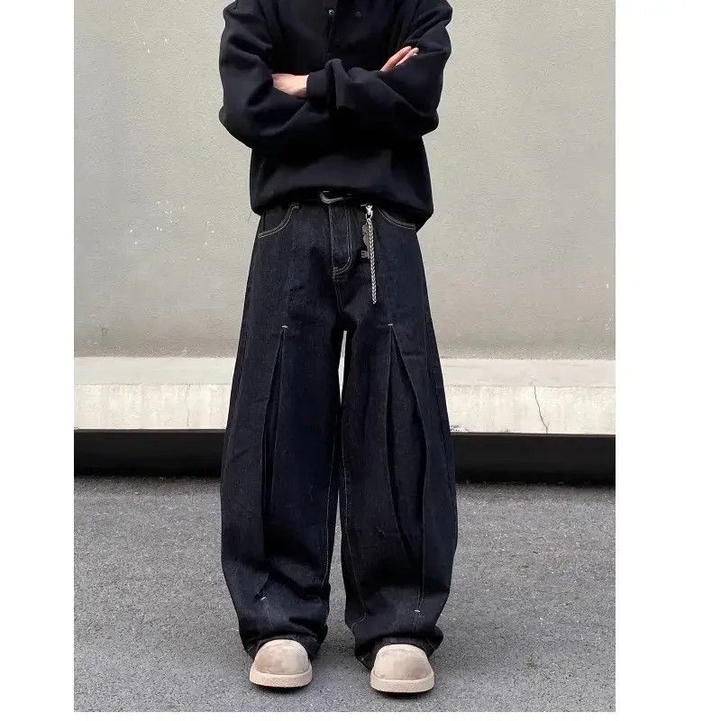 Japanese Brand Retro loose curved knife wide leg jeans Size US 32 / EU 48 - 2 Thumbnail