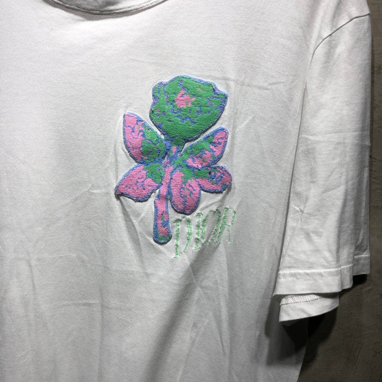 Dior Dior Rose Embroidered Tee Size US M / EU 48-50 / 2 - 2 Thumbnail