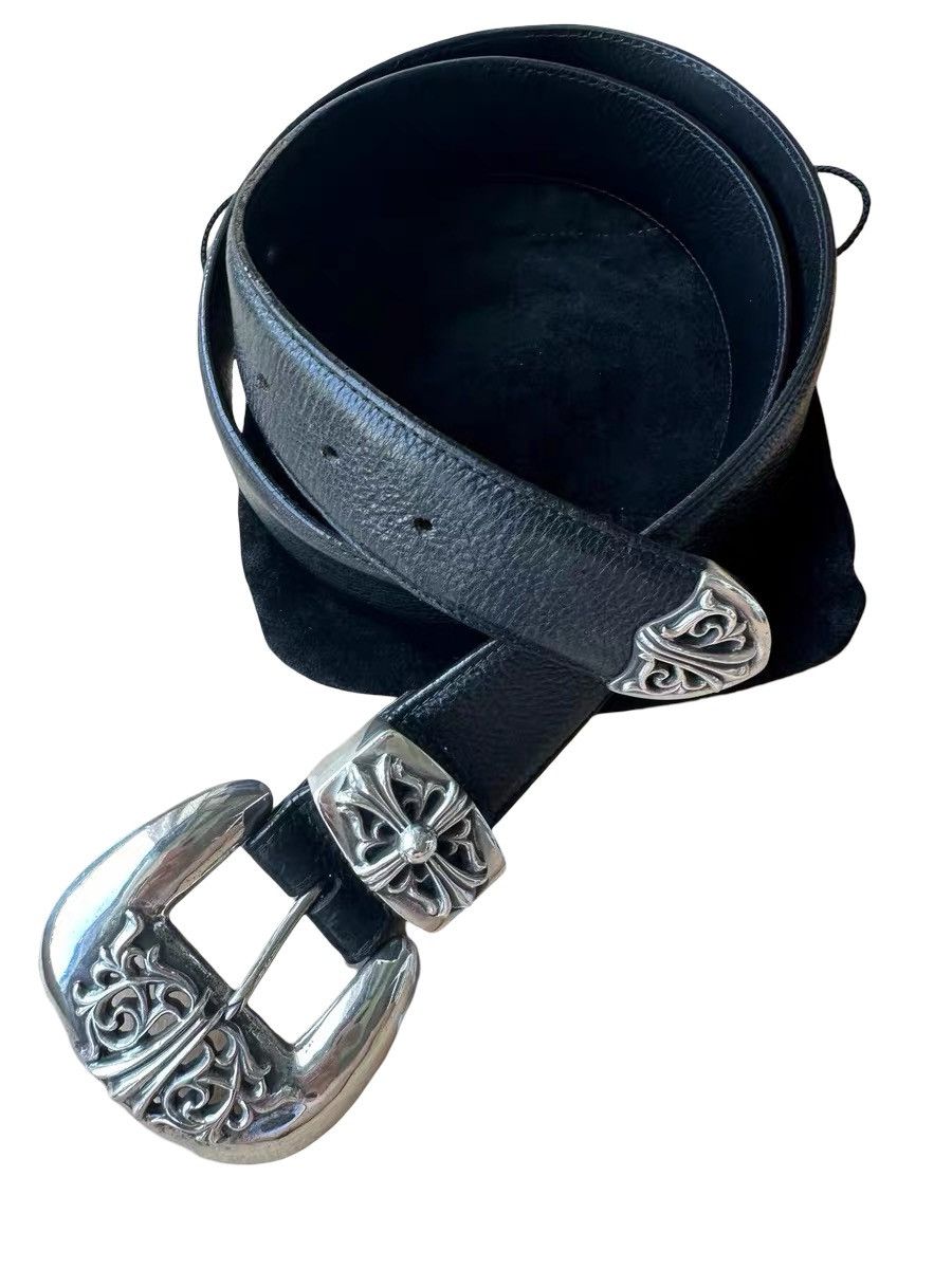 Chrome Hearts Floral cross three piece silver belt Size 38 - 1 Thumbnail
