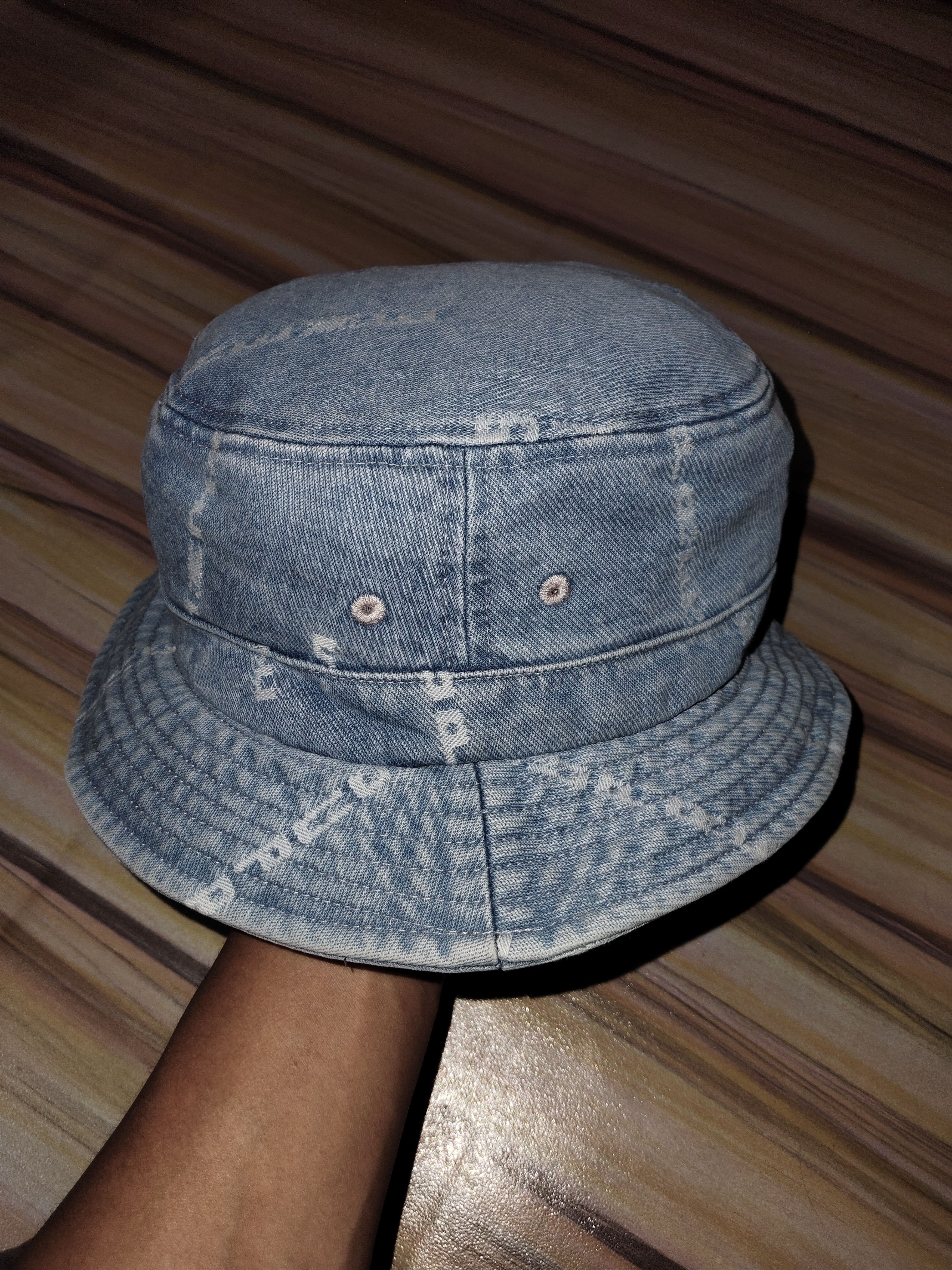 Supreme SUPREME Denim Spellout Fullprint Bucket Hat Size ONE SIZE - 3 Thumbnail