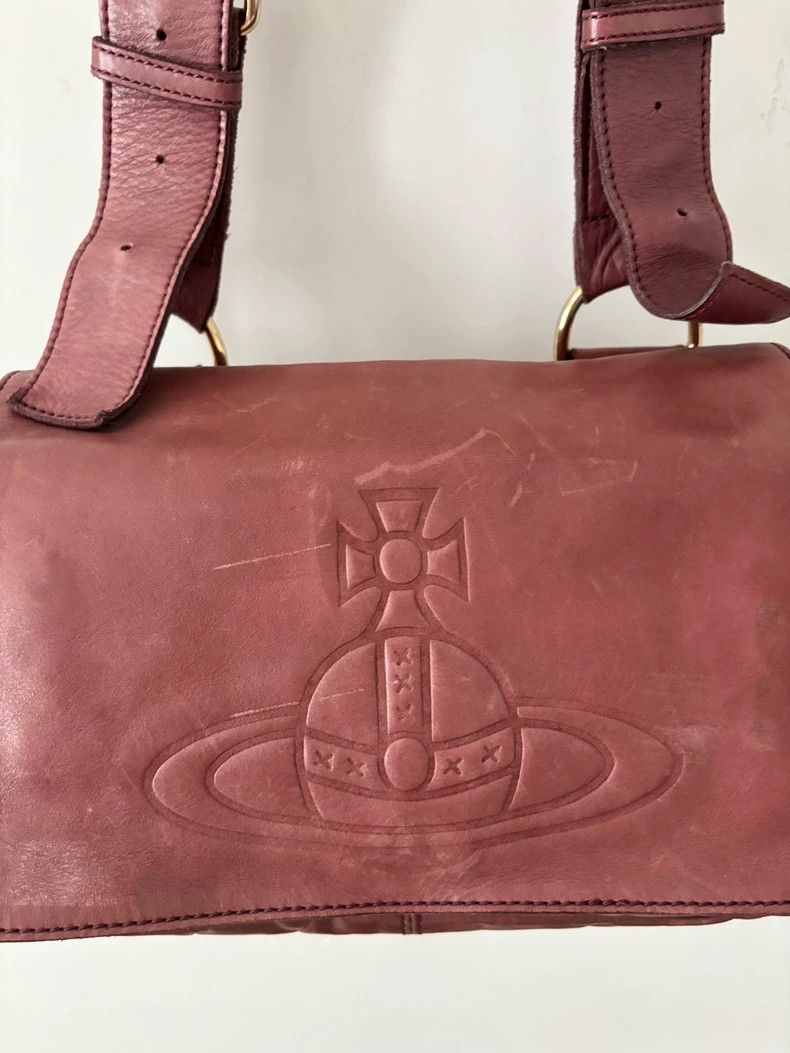 Vivienne Westwood Vivienne Westwood Rose red Saturn embossed postman's bag Size ONE SIZE - 3 Thumbnail