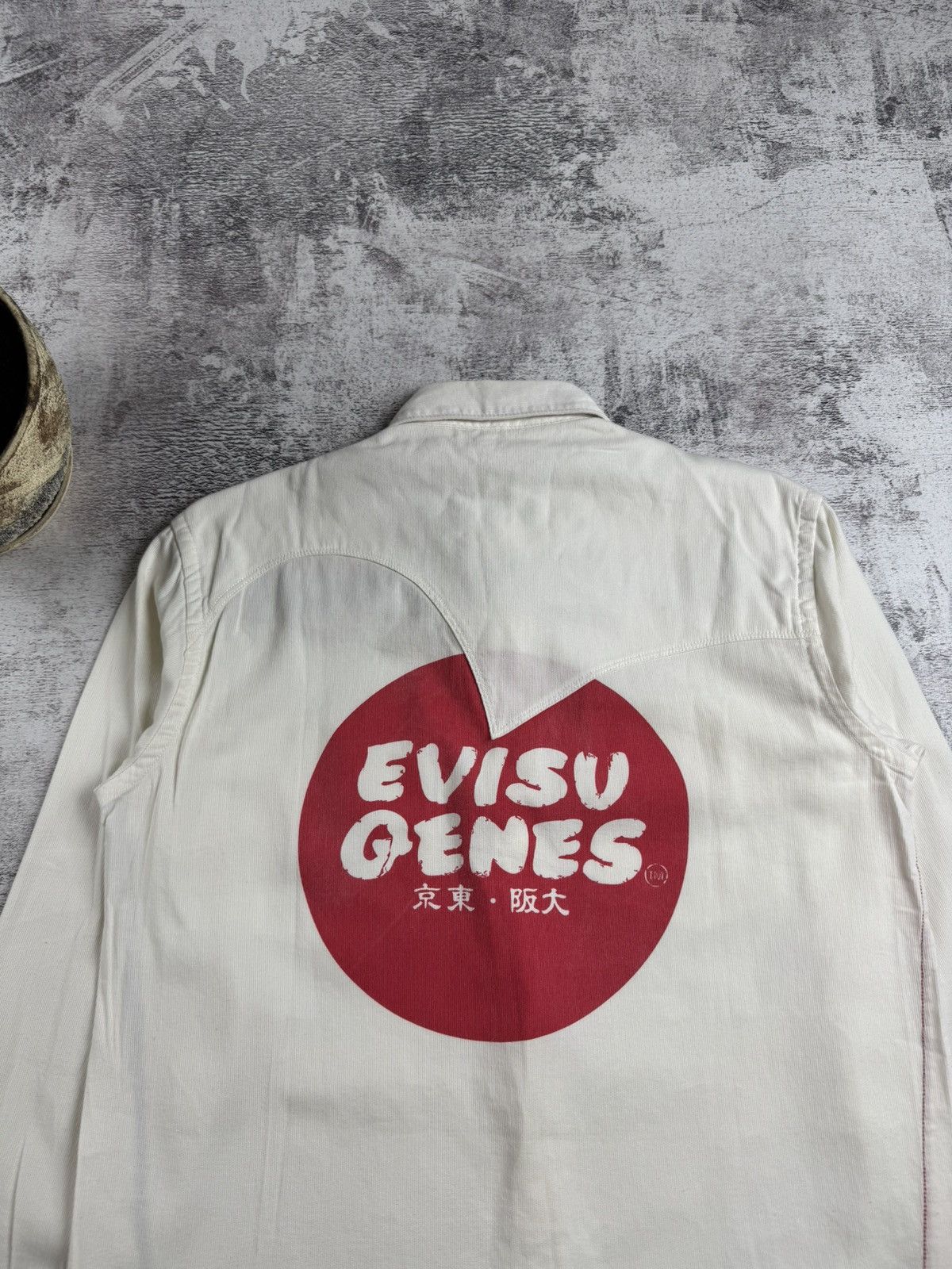 Evisu Evisu Gensis Japan Flag Velour Corduroy Medium Button Longsleeve Shirt Size US M / EU 48-50 / 2 - 7 Thumbnail