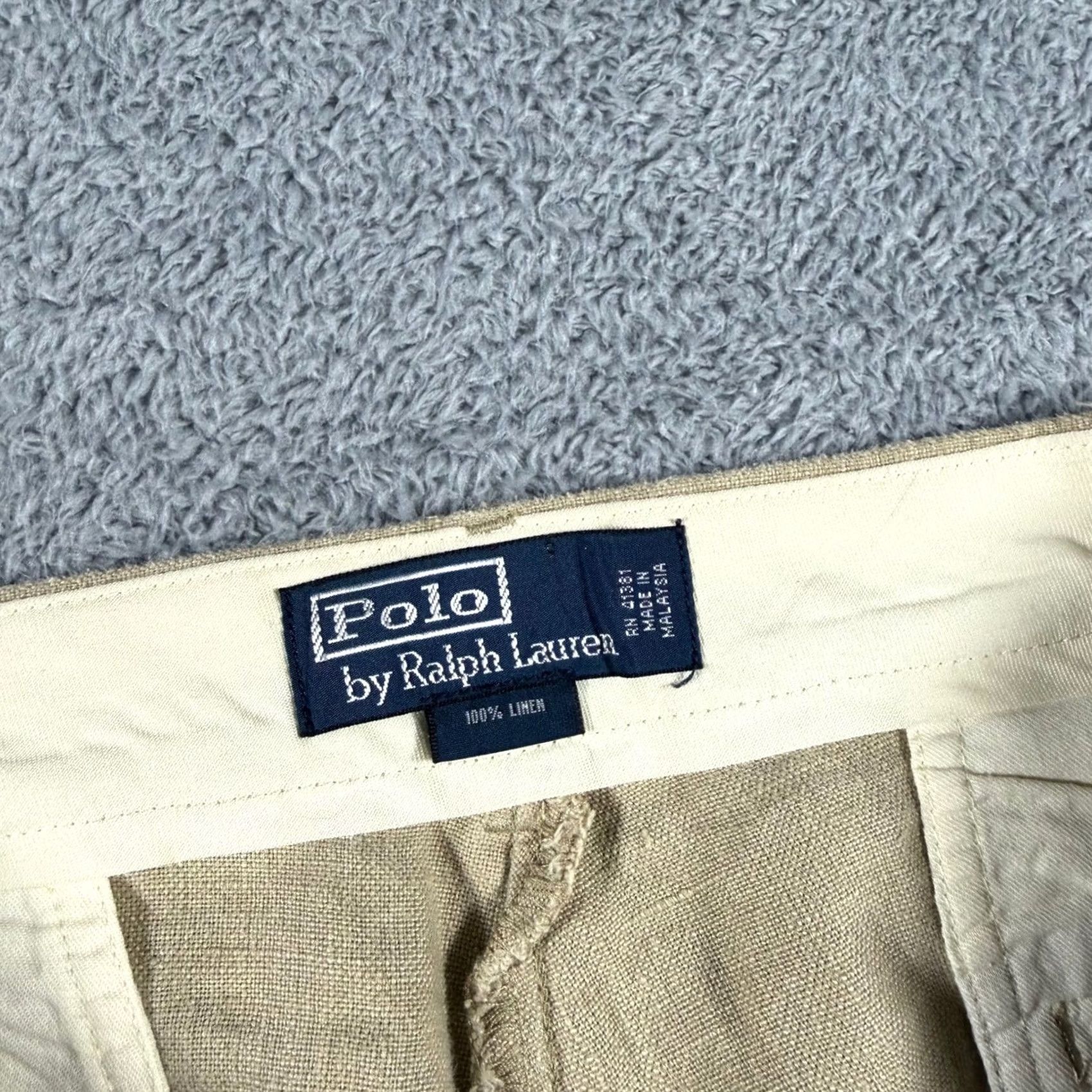 Polo Ralph Lauren VINTAGE Polo Ralph Lauren Shorts Men 38 Tan 100% Linen Flat Front Casual Size US M / EU 48-50 / 2 - 3 Thumbnail