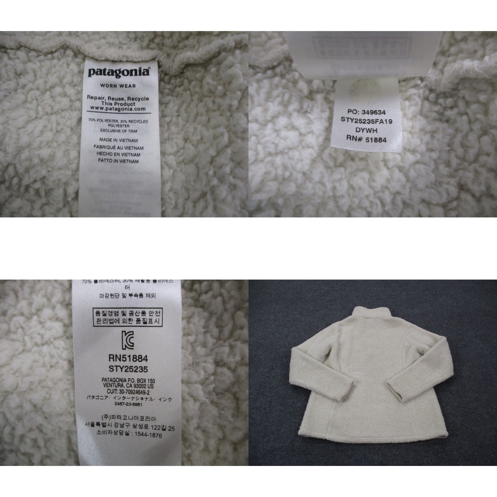 Patagonia Patagonia Jacket Womens XL White Los Gatos Fuzzy Fleece Polartec Outdoor Hiking Size XL / US 12-14 / IT 48-50 - 8 Thumbnail