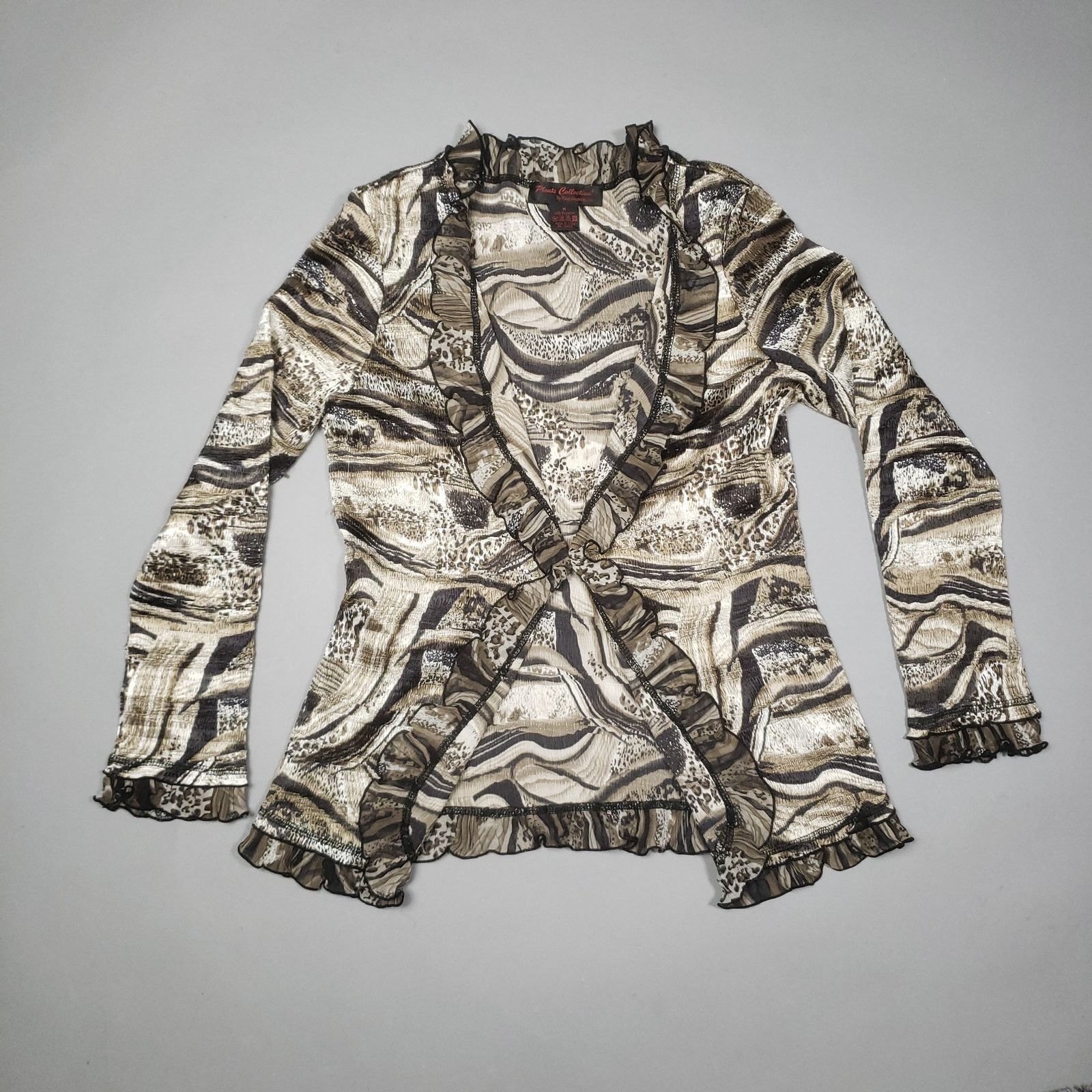 Pleats Please Issey Miyake × Vintage Pleats Collection Sz M Top Blouse Marble Artsy Art Abstract Size M / US 6-8 / IT 42-44 - 7 Thumbnail