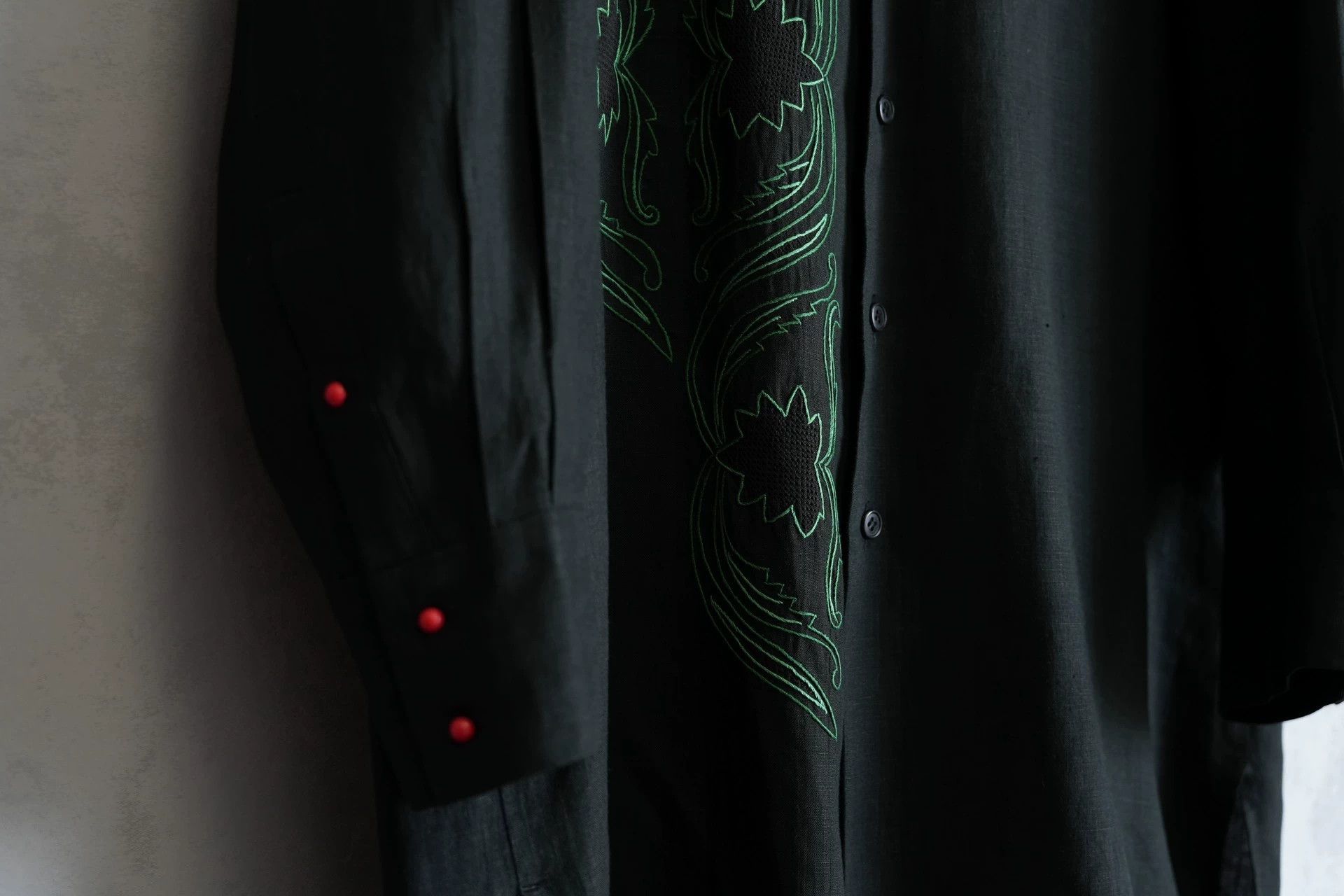 Yohji Yamamoto Yohji Yamamoto 98SS Linen Crimson Floral Embroidered Shirt Size US M / EU 48-50 / 2 - 4 Thumbnail