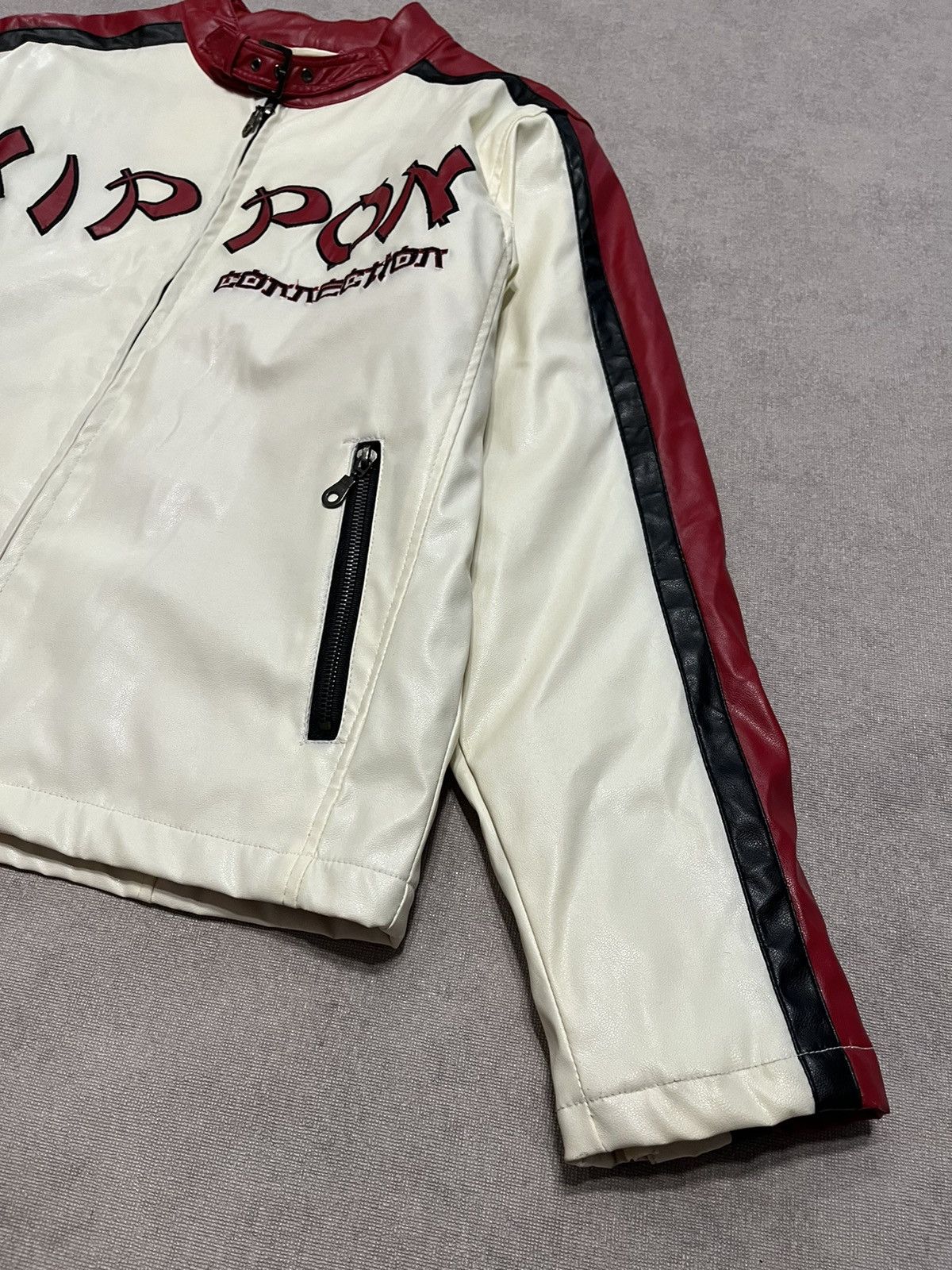 Vintage Japan Vintage Race Jacket Mens Nippon Faux Leather Y2K Biker Size US S / EU 44-46 / 1 - 4 Thumbnail