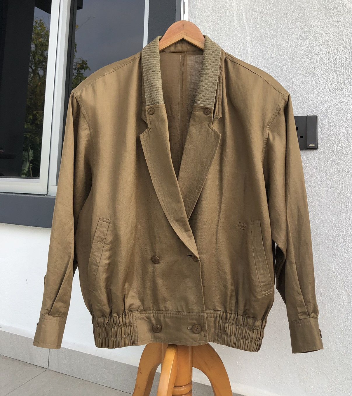 Balenciaga Vintage 90s Balenciaga Sport Linen Double Breasted Jacket Size US M / EU 48-50 / 2 - 2 Thumbnail