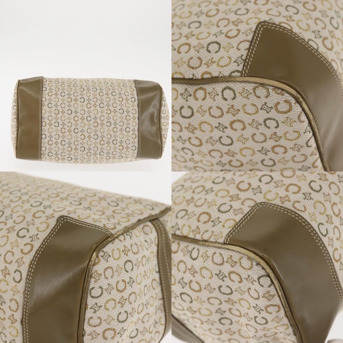 Celine CELINE C Macadam Canvas Hand Bag Beige Silver Size ONE SIZE - 10 Thumbnail
