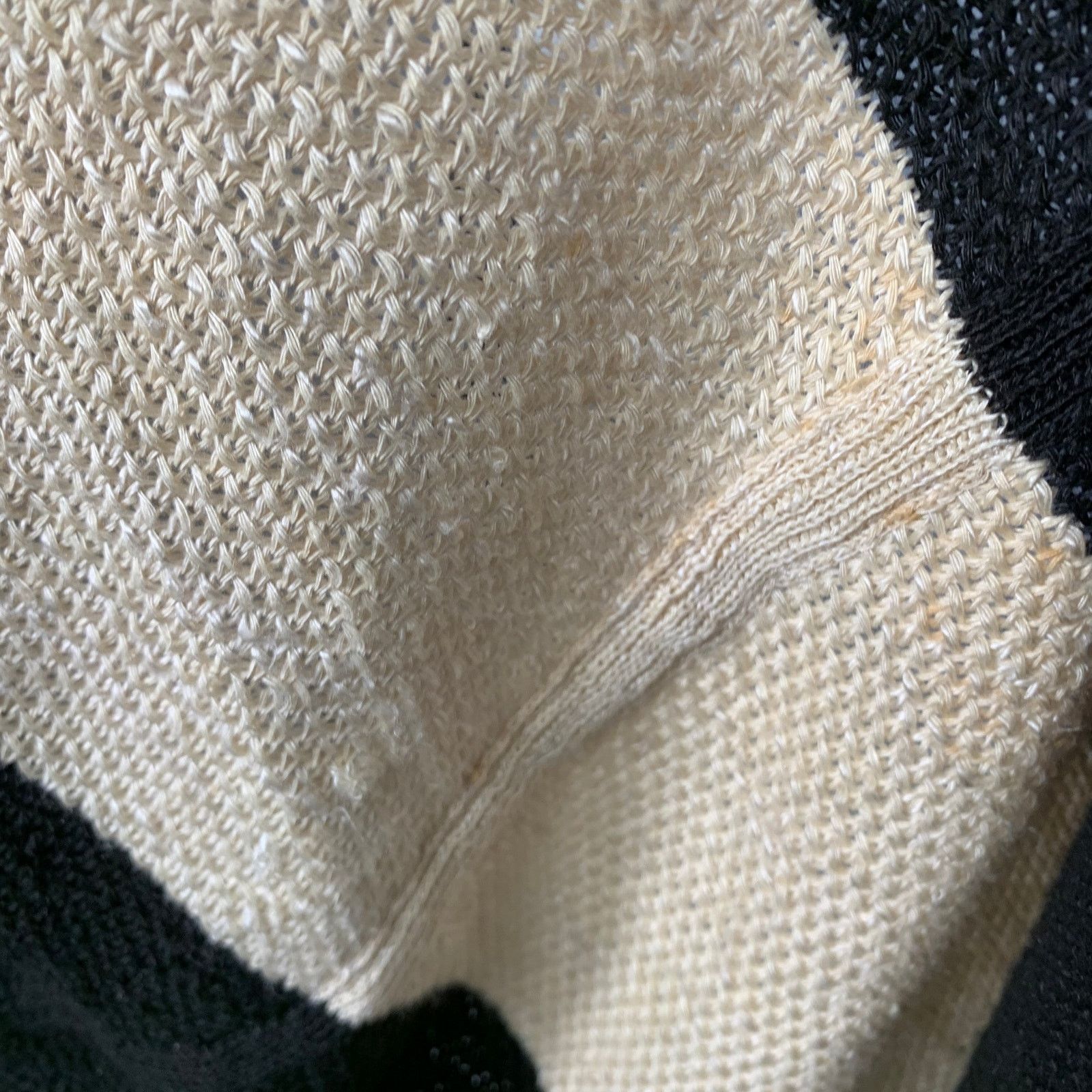 Ralph Lauren Size M/L Black Beige Linen Silk Color Block Cardigan Size M / US 6-8 / IT 42-44 - 9 Thumbnail