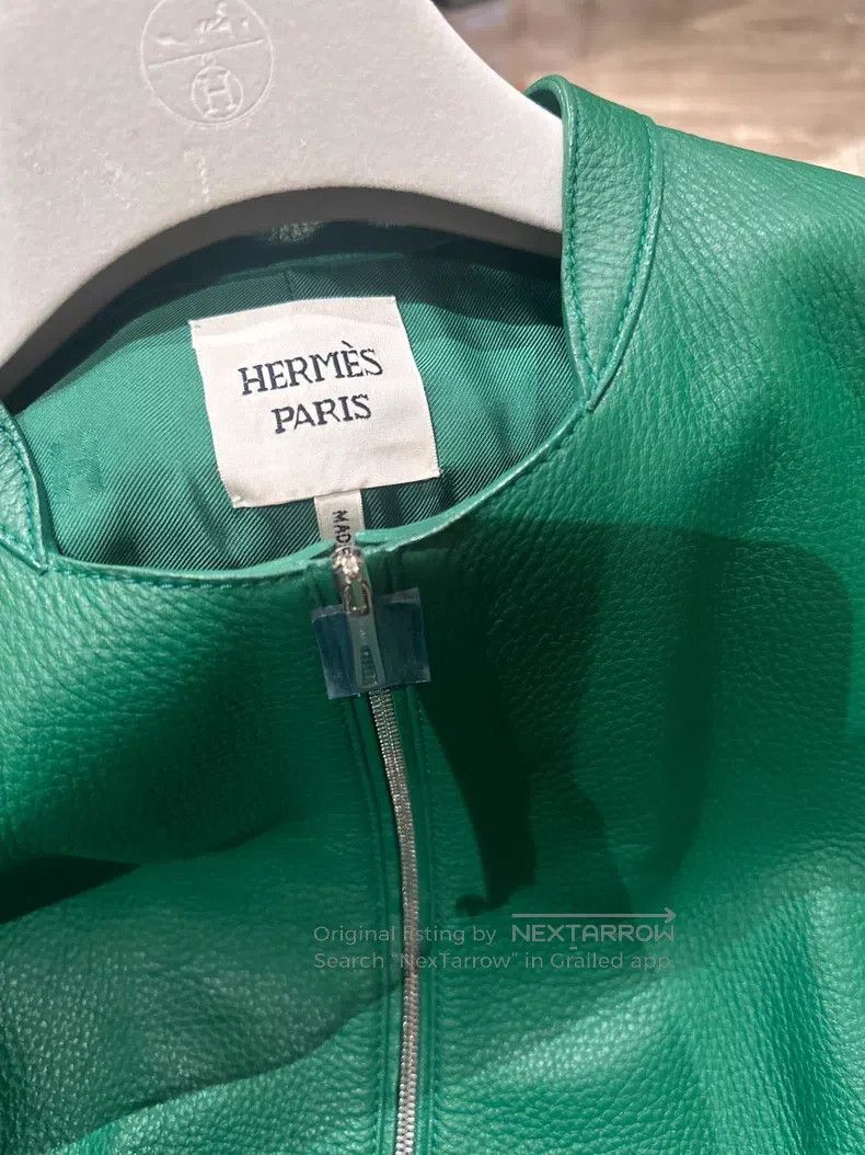 Hermes Hermes Deer Leather Dress Vest Jacket, Green Size S / US 4 / IT 40 - 5 Thumbnail