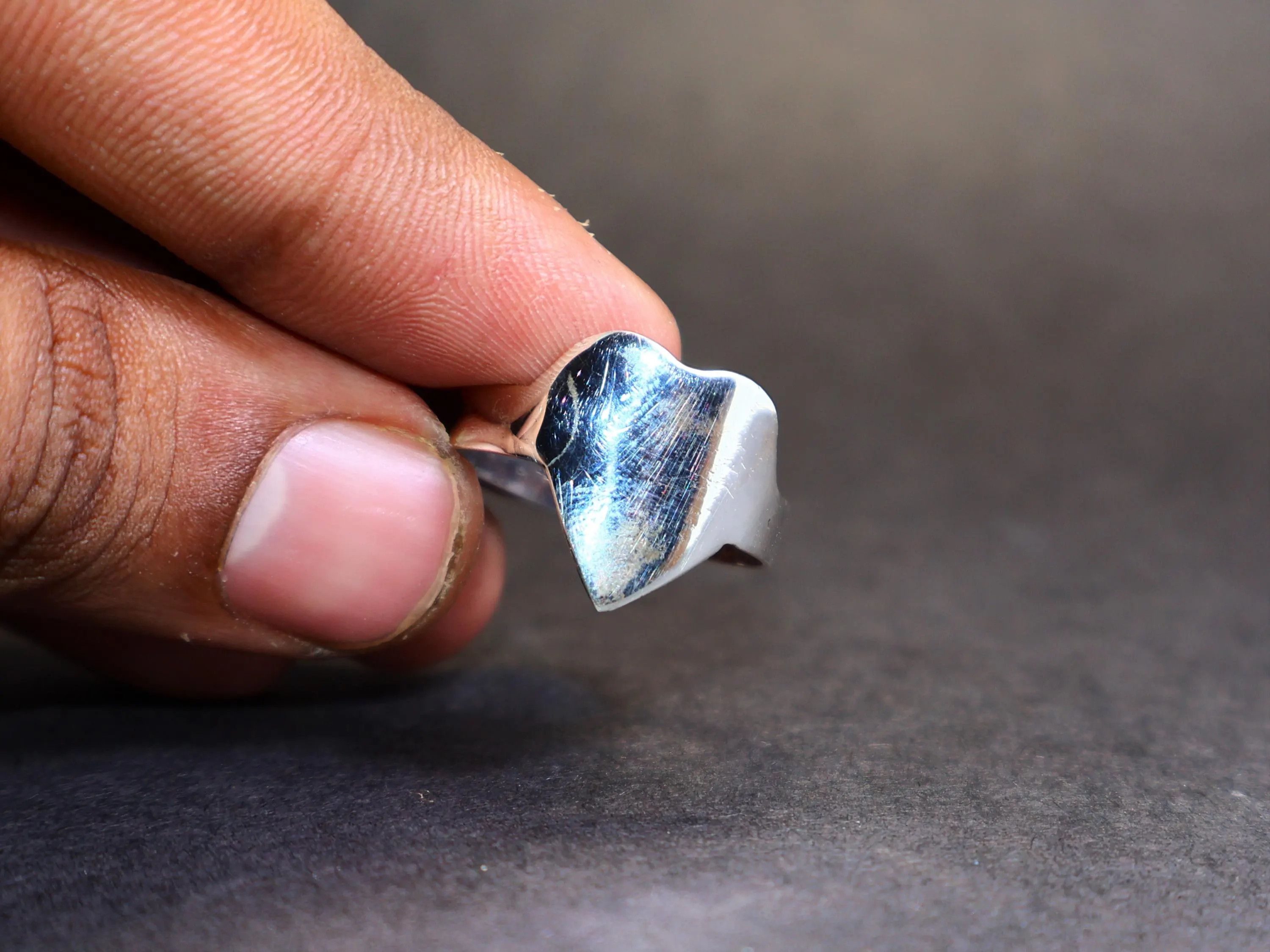Handmade Heart Ring, Sterling Silver Ring, Silver Handmade Ring, Size ONE SIZE - 7 Thumbnail