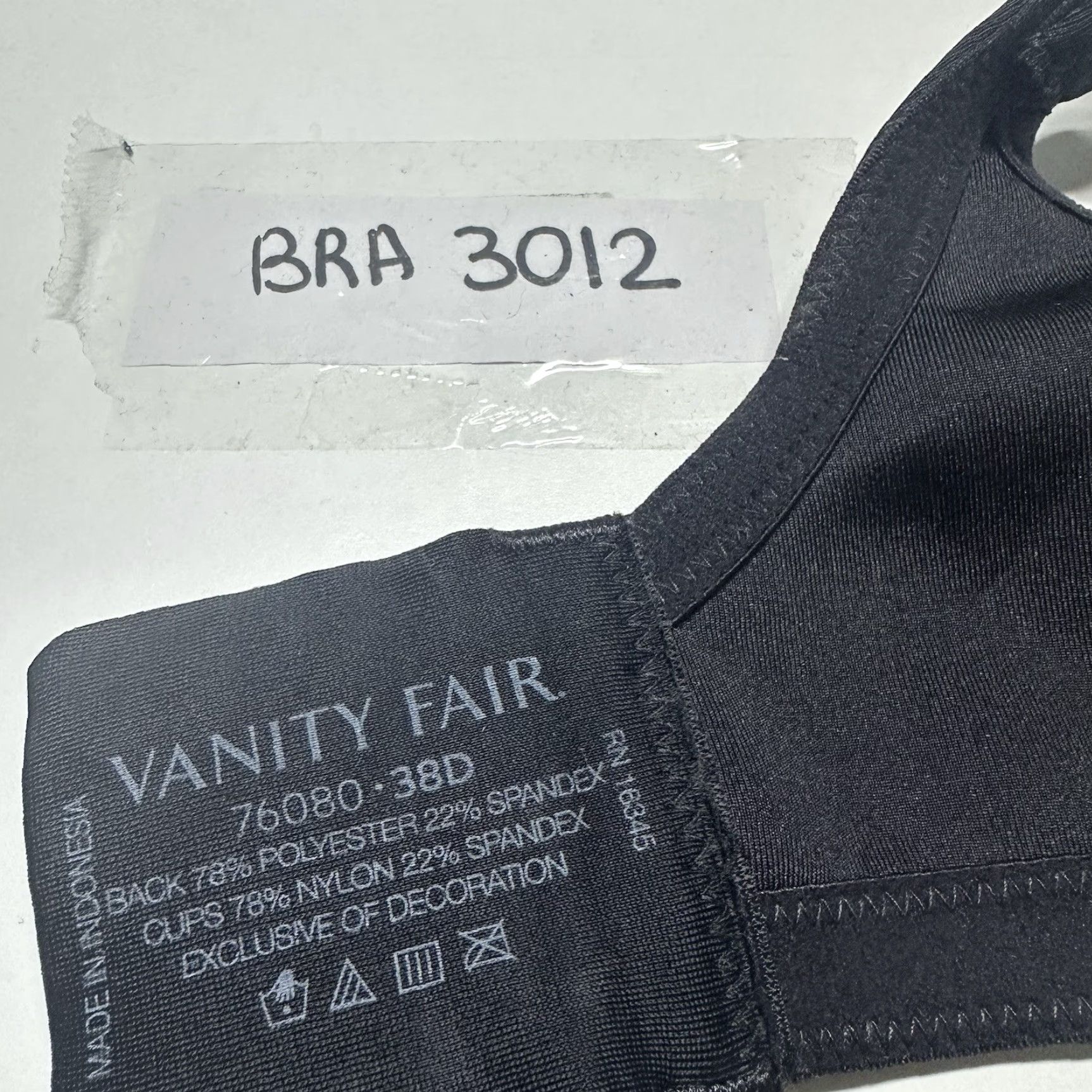 Vintage VINTAGE Vanity Fair 76080 Black Minimizer Unlined Underwire Bra Sz 38D Size ONE SIZE - 8 Thumbnail