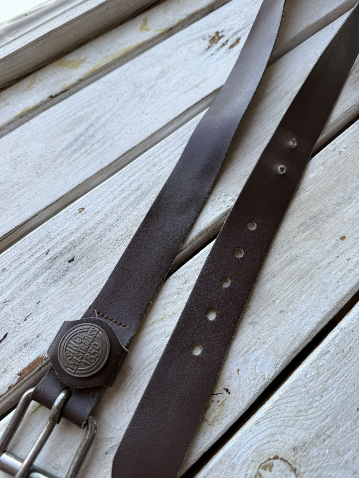 Levi's × Vintage Vintage 90s Levis Belt Brown Leather USA Y2K Size ONE SIZE - 4 Thumbnail