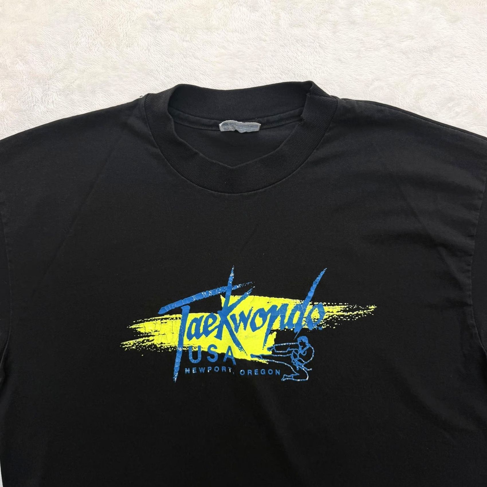 Hanes VINTAGE Hanes Taekwondo USA Shirt Mens Large Black TKD 80s Shirt Graphic Print USA Sports Size US L / EU 52-54 / 3 - 2 Thumbnail
