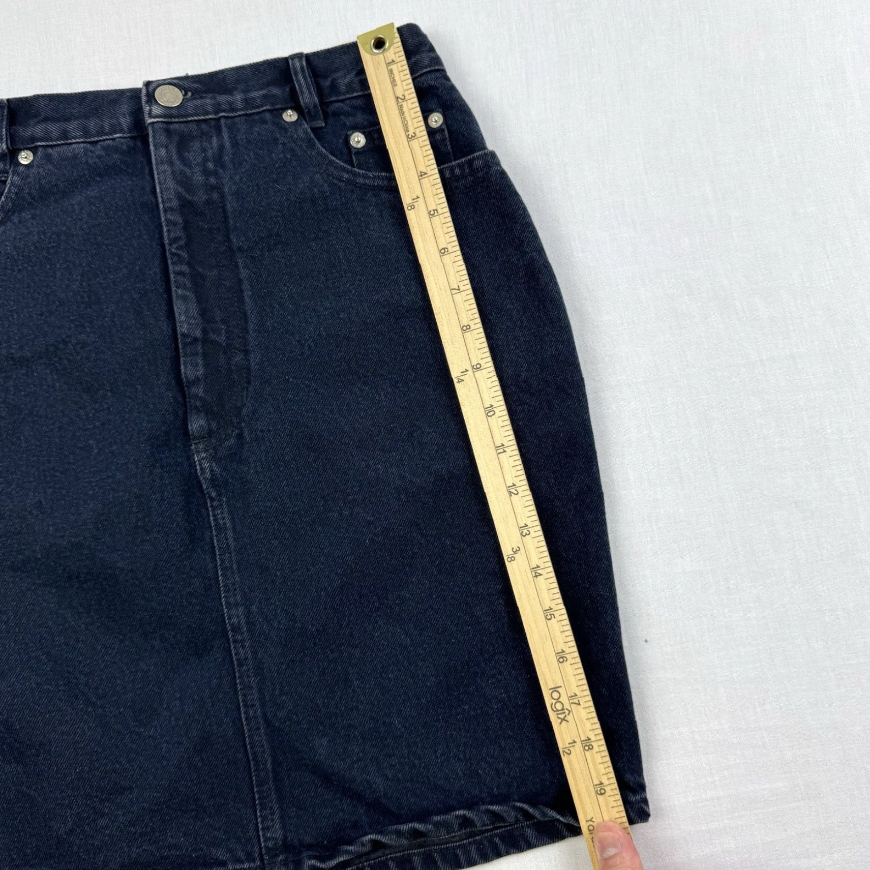 Banana Republic VINTAGE Banana Republic Skirt Womens 12 Black Midi Denim Cotton 90s 90s Punk America Skirt Womens Size 34" / US 12 / IT 48 - 7 Thumbnail