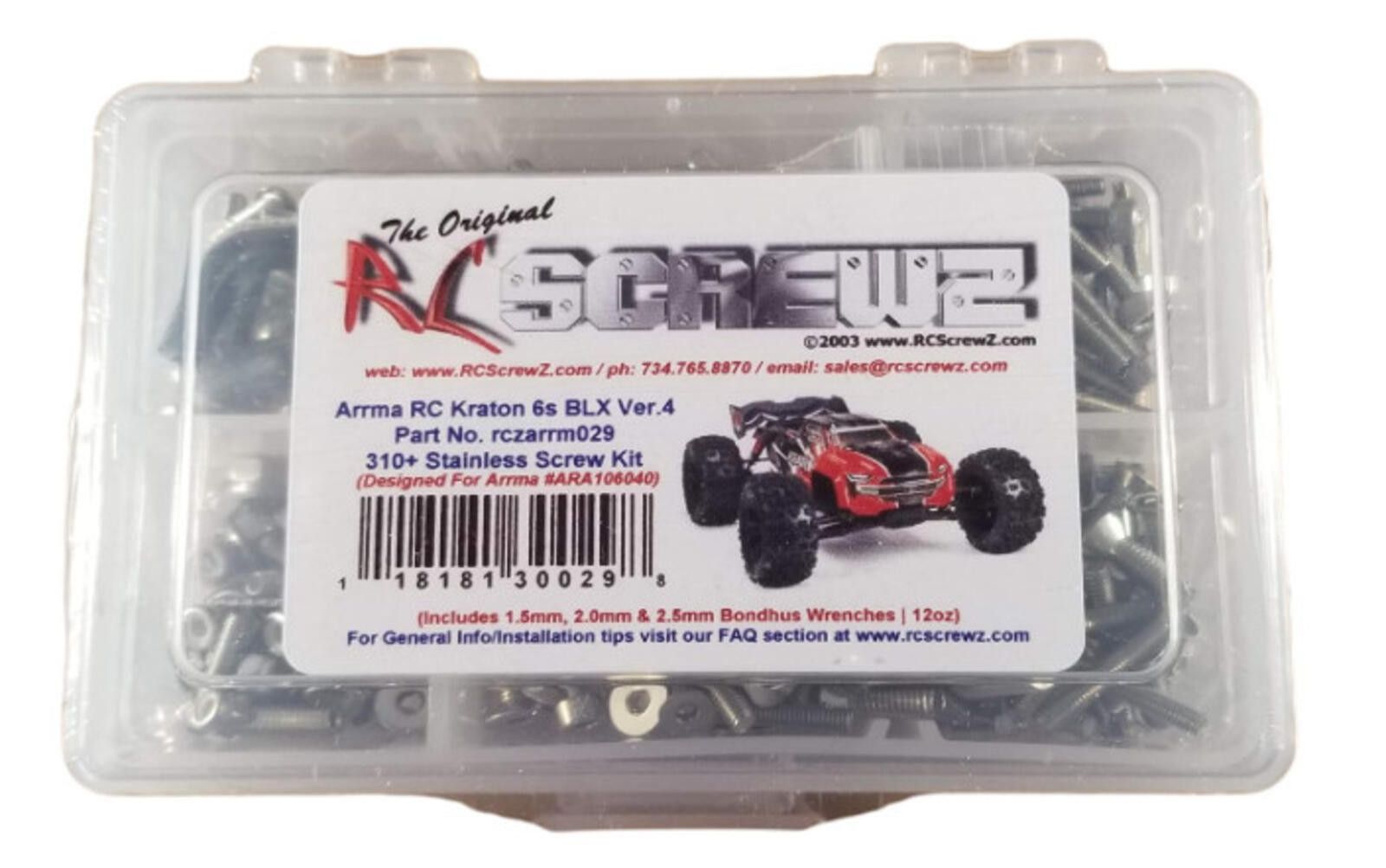 Branded Leather Stainless Screw Kit Arrma RC Kraton 6S BLX Ver.4(#106040) Size ONE SIZE - 2 Thumbnail