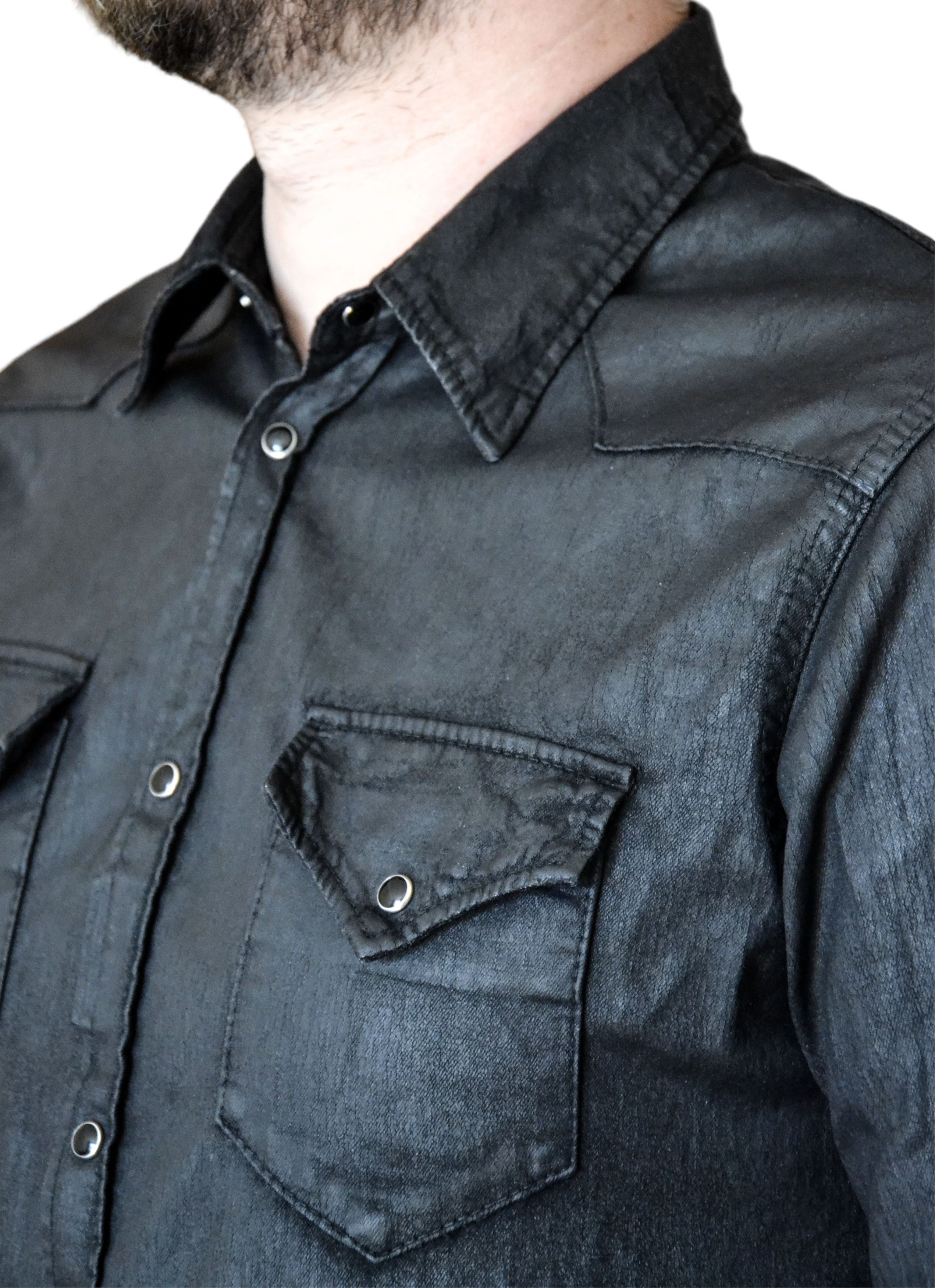Dsquared2 DSQUARED2 Waxed-Coated Western Shirt Size US L / EU 52-54 / 3 - 11 Thumbnail
