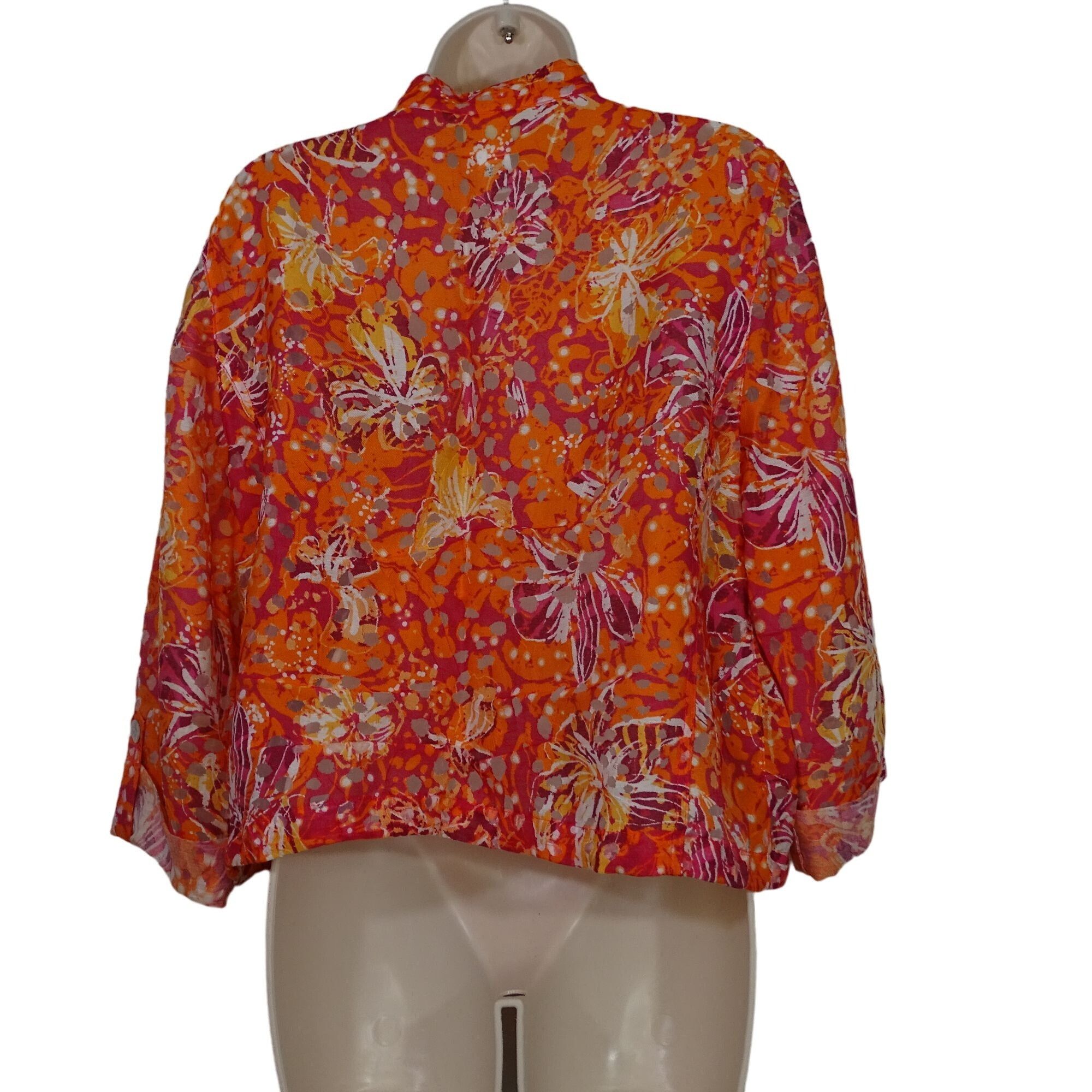 Other Ruby Rd Floral Button Up Burnout Jacket Shacket Size 10 Oran Size L / US 10 / IT 46 - 4 Thumbnail