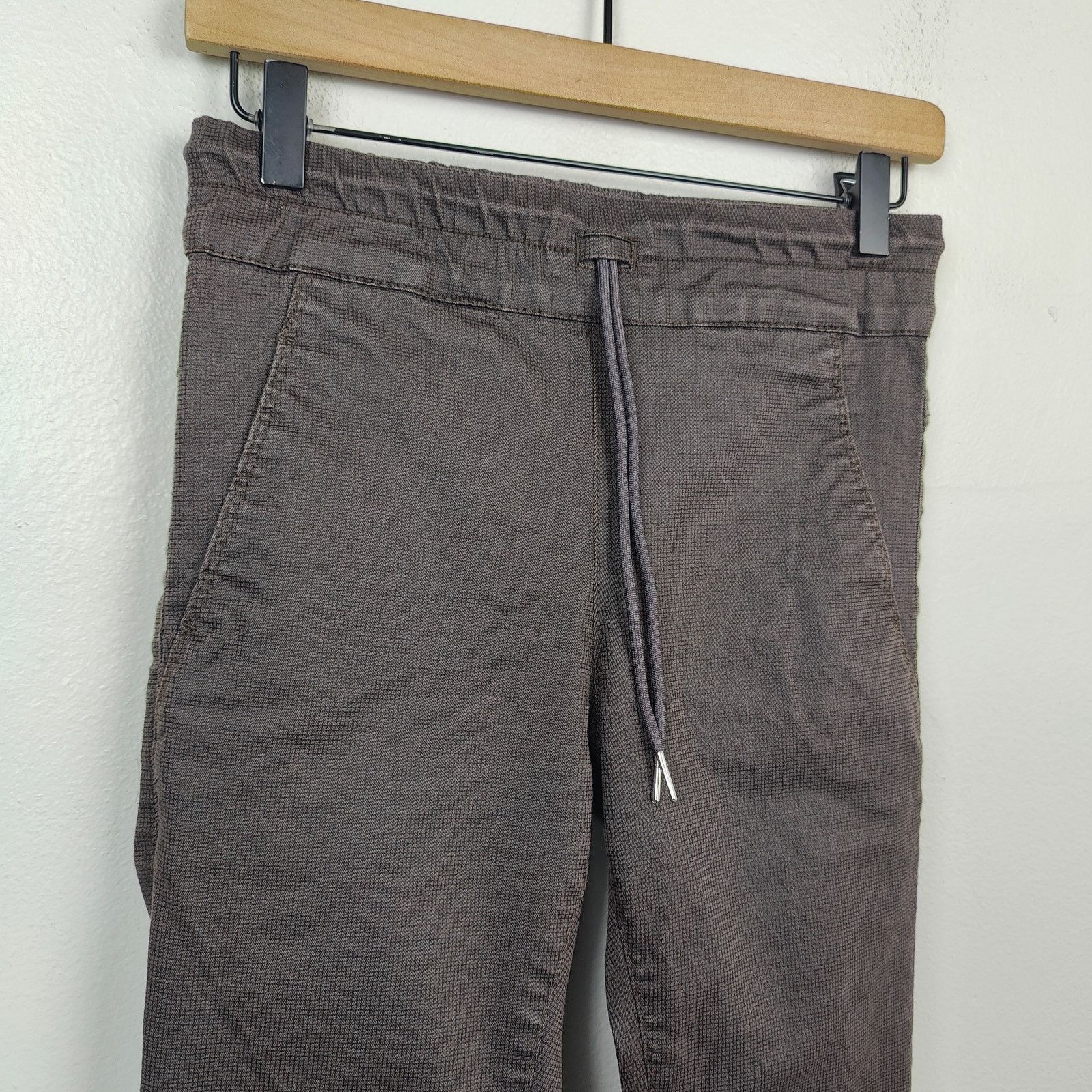 Other Bevy Flog Shely Pants Womens 24 Brown Grid Print Drawstring Size 24" / US 00 / IT 34 - 2 Thumbnail