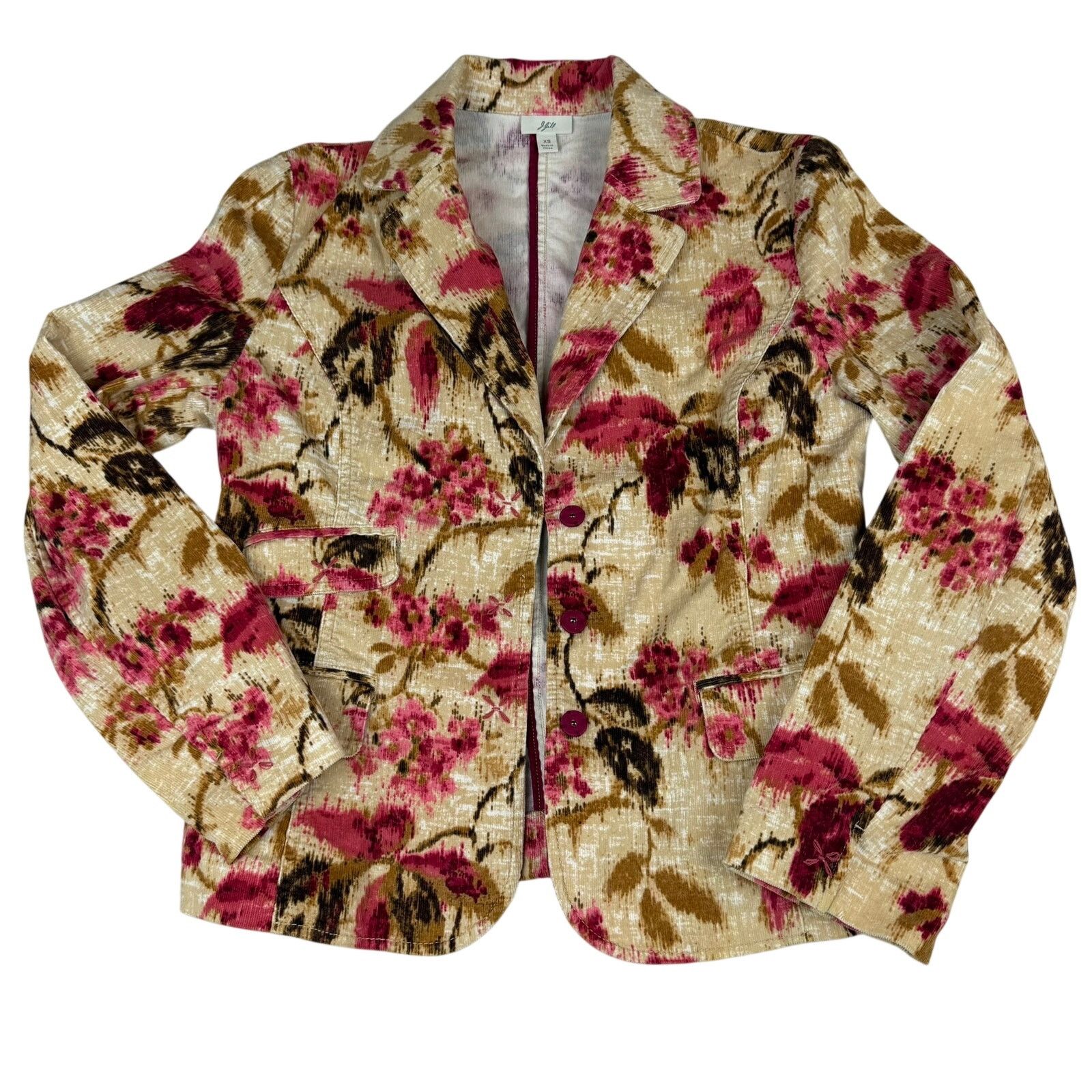 J. Jill J. Jill Floral Corduroy Blazer - Size XS Size XS / US 0-2 / IT 36-38 - 1 Thumbnail