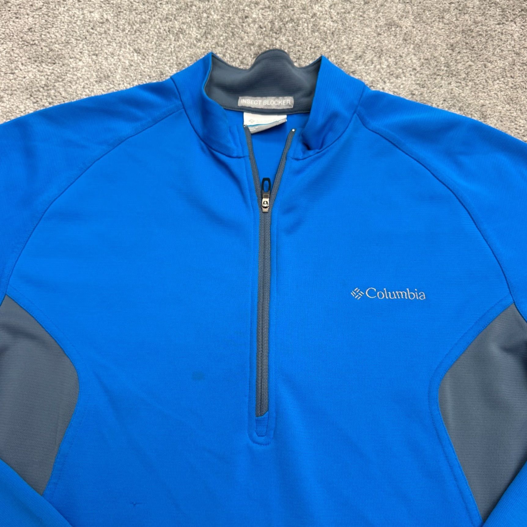 Obey Columbia Insect Blocker 1/4 Zip Pullover Sweatshirt Mens Medium Blue Bug Shield Hoodie Size US M / EU 48-50 / 2 - 3 Thumbnail