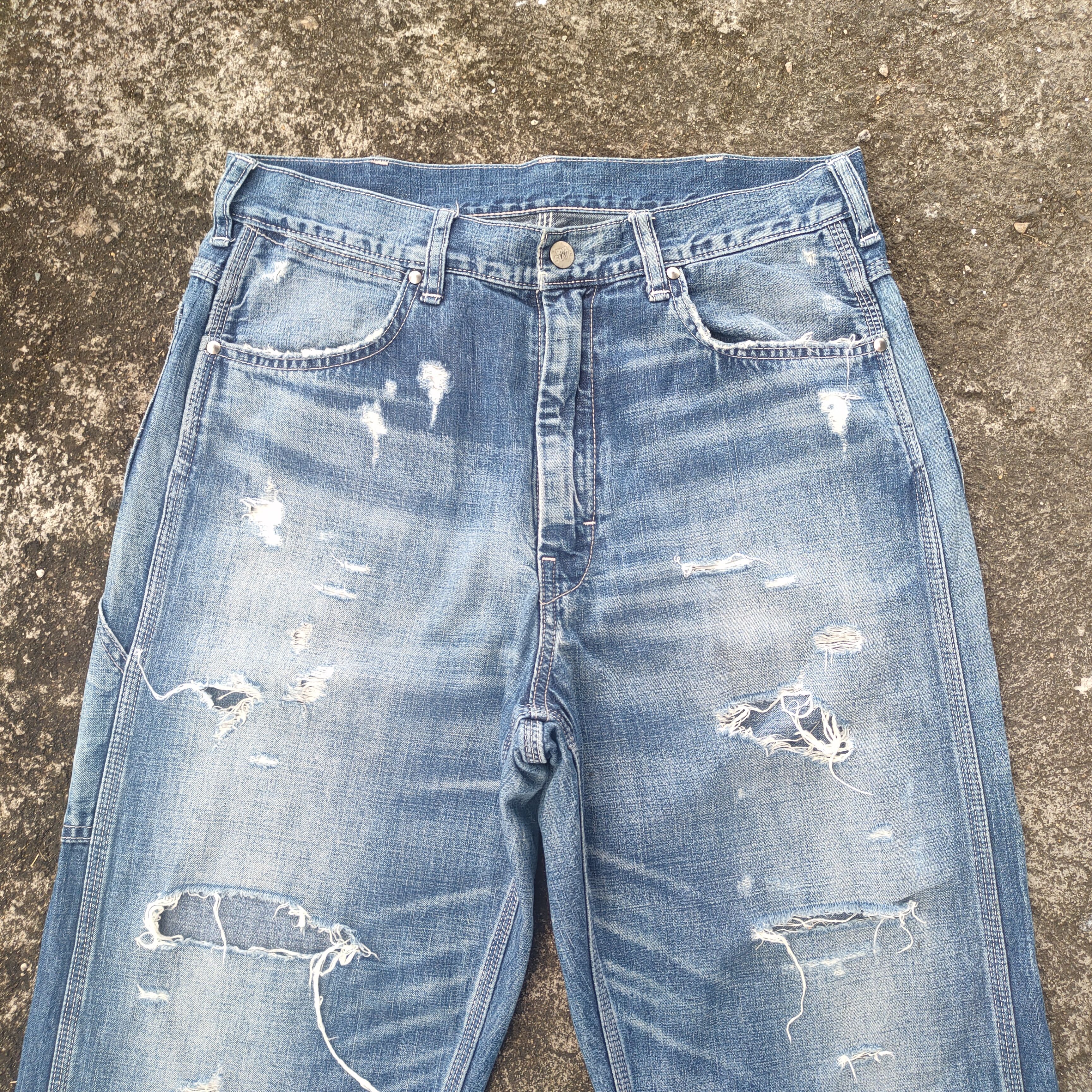 Japanese Brand VINTAGE RNA SLANG FADED DISTRESSED CARGO PANTS Size US 32 / EU 48 - 2 Thumbnail