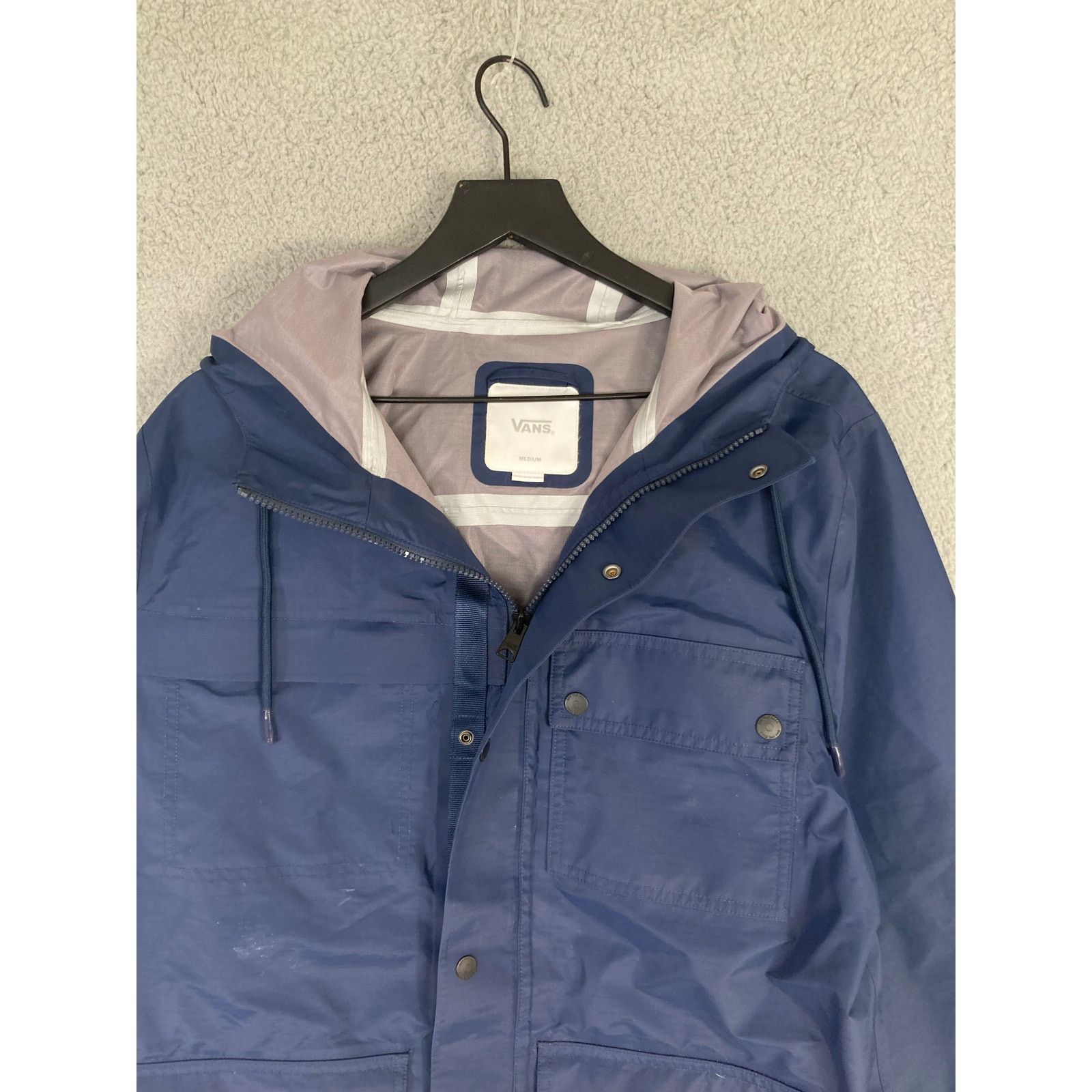 Vans Vans Men's Medium Navy Blue Hooded Windbreaker Jacket Size US M / EU 48-50 / 2 - 6 Thumbnail