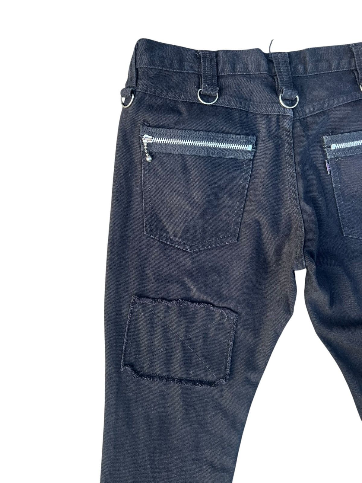 Japanese Brand Vintage King Mob Japan Black Denim Bondage Trouser Jeans Size US 32 / EU 48 - 15 Thumbnail