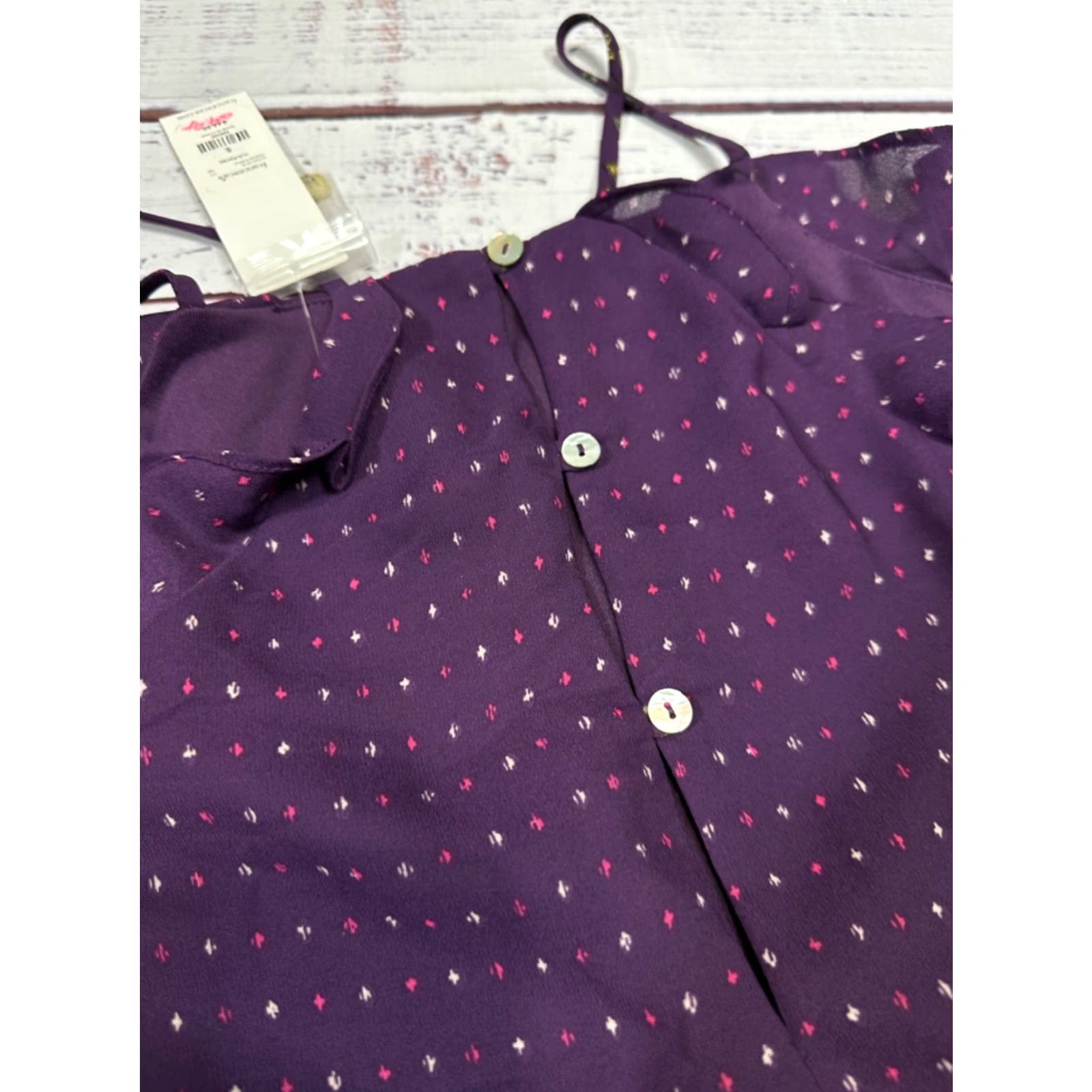 Vintage Francesca Blue Rain Purple Print Short Lined Polyester Shift Dress Sz S Women Size S / US 4 / IT 40 - 5 Thumbnail