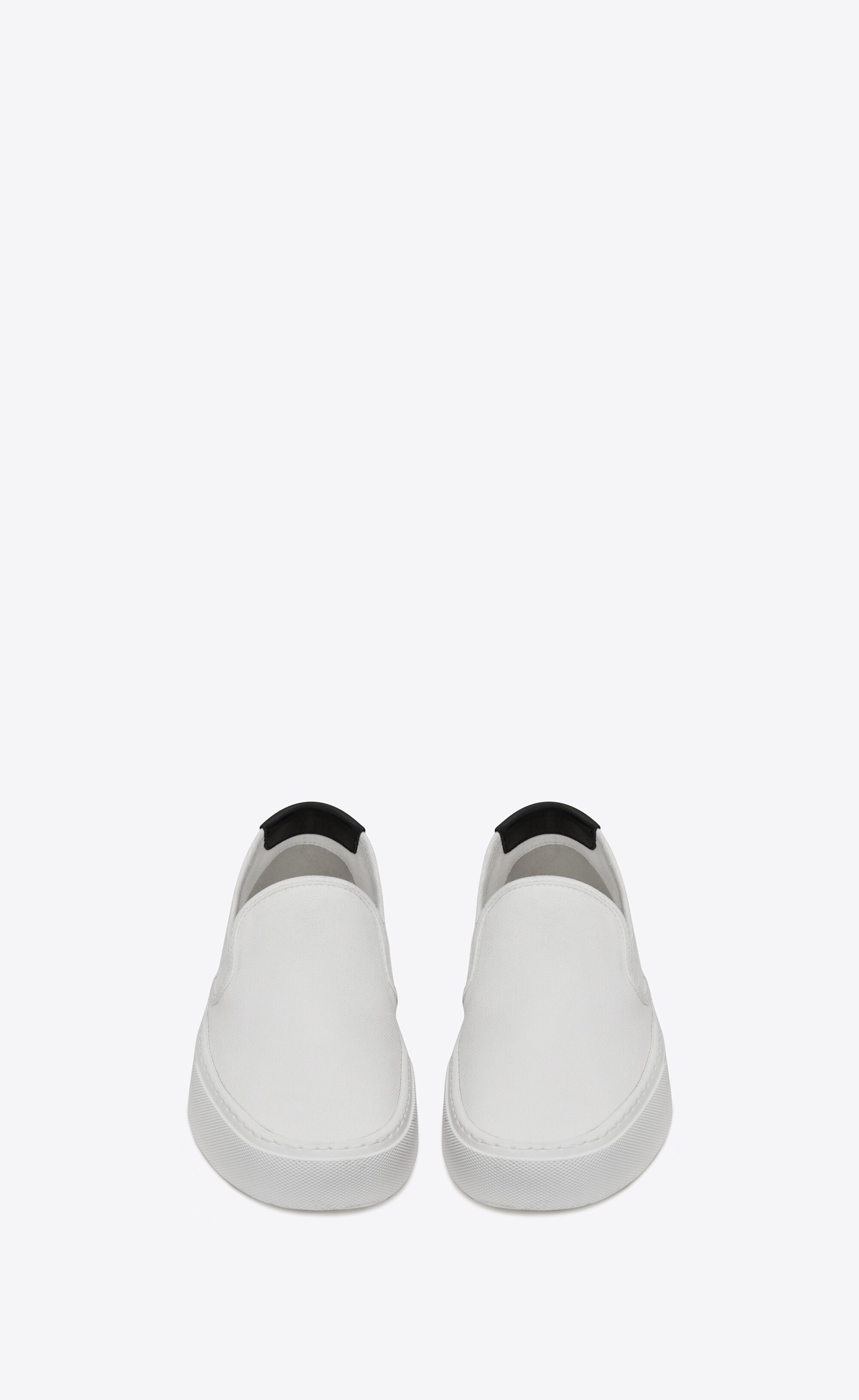 Saint Laurent Paris o1s1wg111224 Venice Slip-On Sneakers Canvas Leather in White Size US 11 / IT 41 - 4 Thumbnail