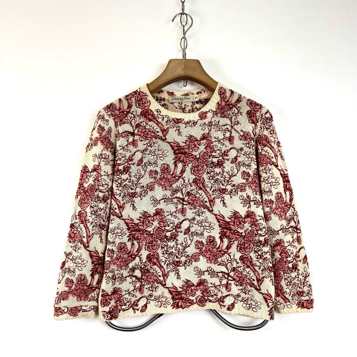 Dior Dior Floral Embroidered Knit Sweater Size S / US 4 / IT 40 - 1 Thumbnail