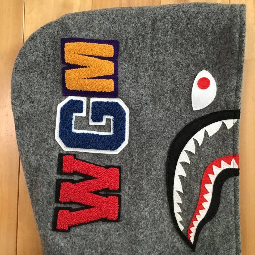 Bape BAPE Melton wool SHARK HOODIE VARSITY JACKET a bathing ape Size US S / EU 44-46 / 1 - 4 Thumbnail