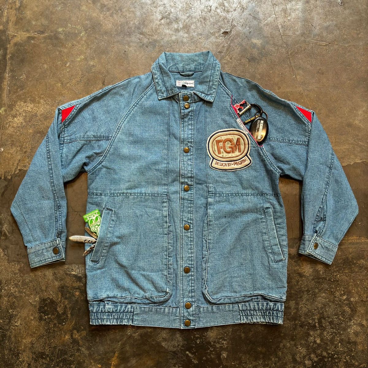 image of Vintage 70's Very Rare Pilgrim Denim Work Jacket in Washed Blue, Men's (Size Large)