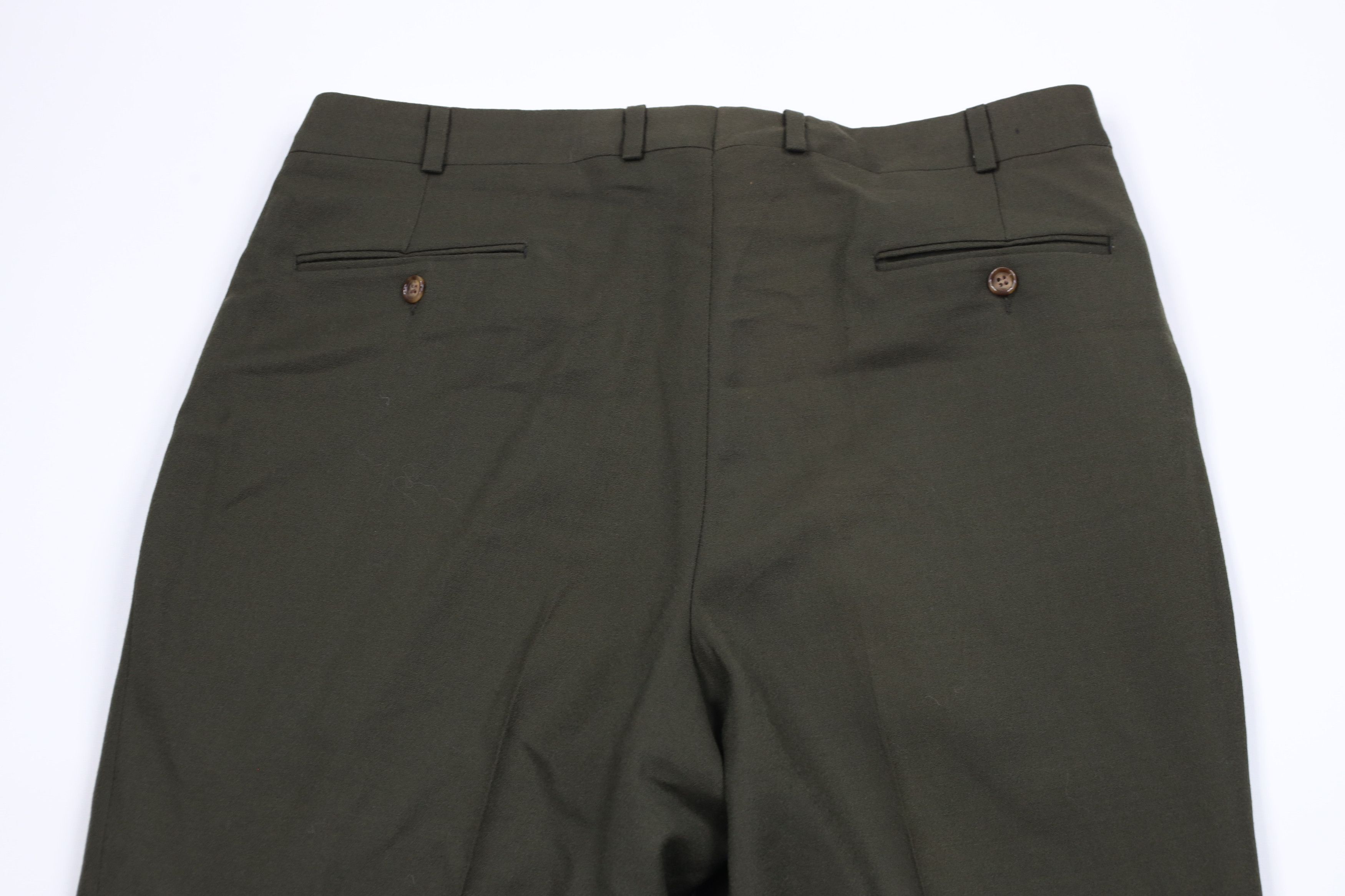 Vintage Vintage 90s Streetwear Cuffed Wide Leg Chino Pants Green Size US 36 / EU 52 - 10 Thumbnail
