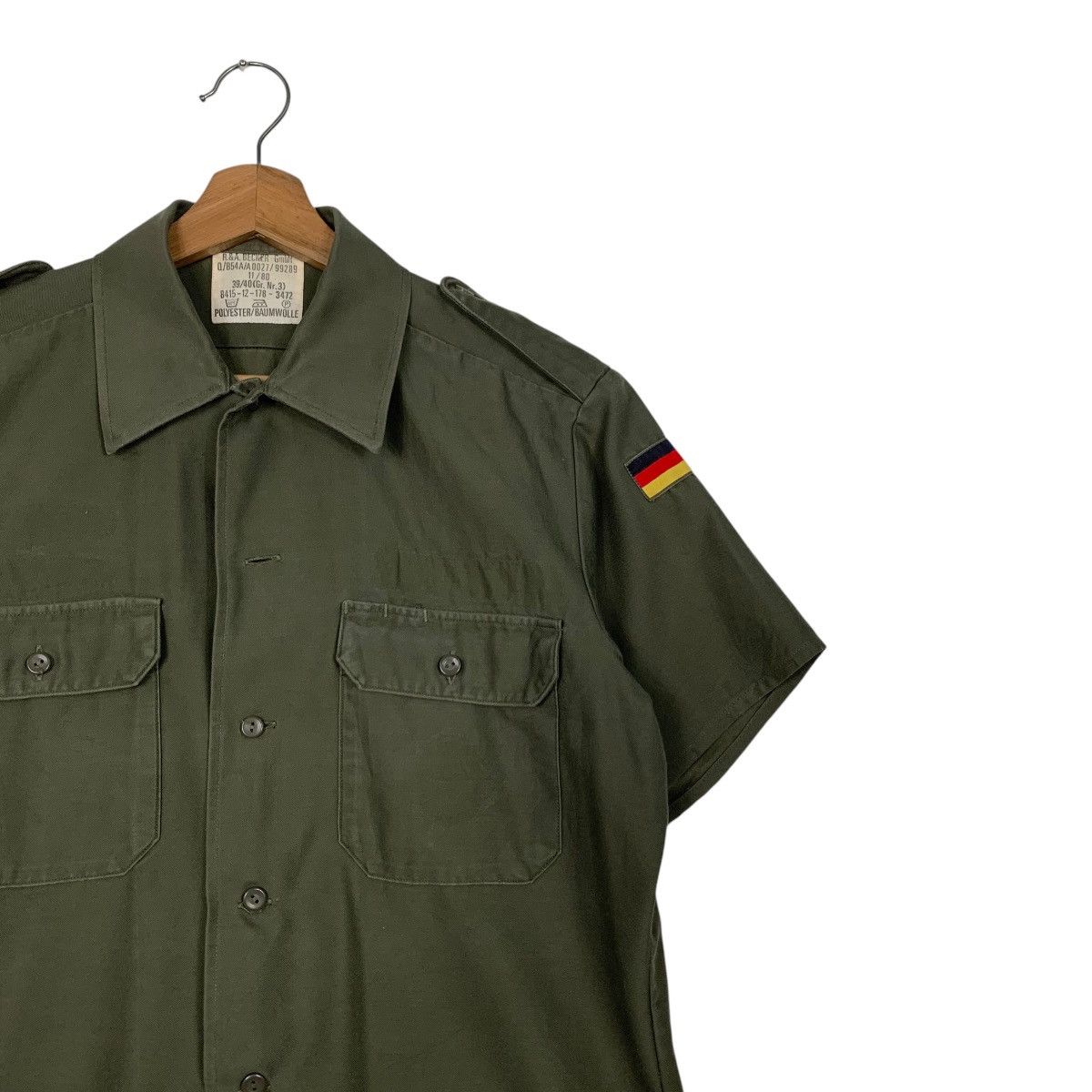 Vintage 80's R&A BECKER GmbH German Army Field Shirt #2726-C123 Size US L / EU 52-54 / 3 - 4 Thumbnail