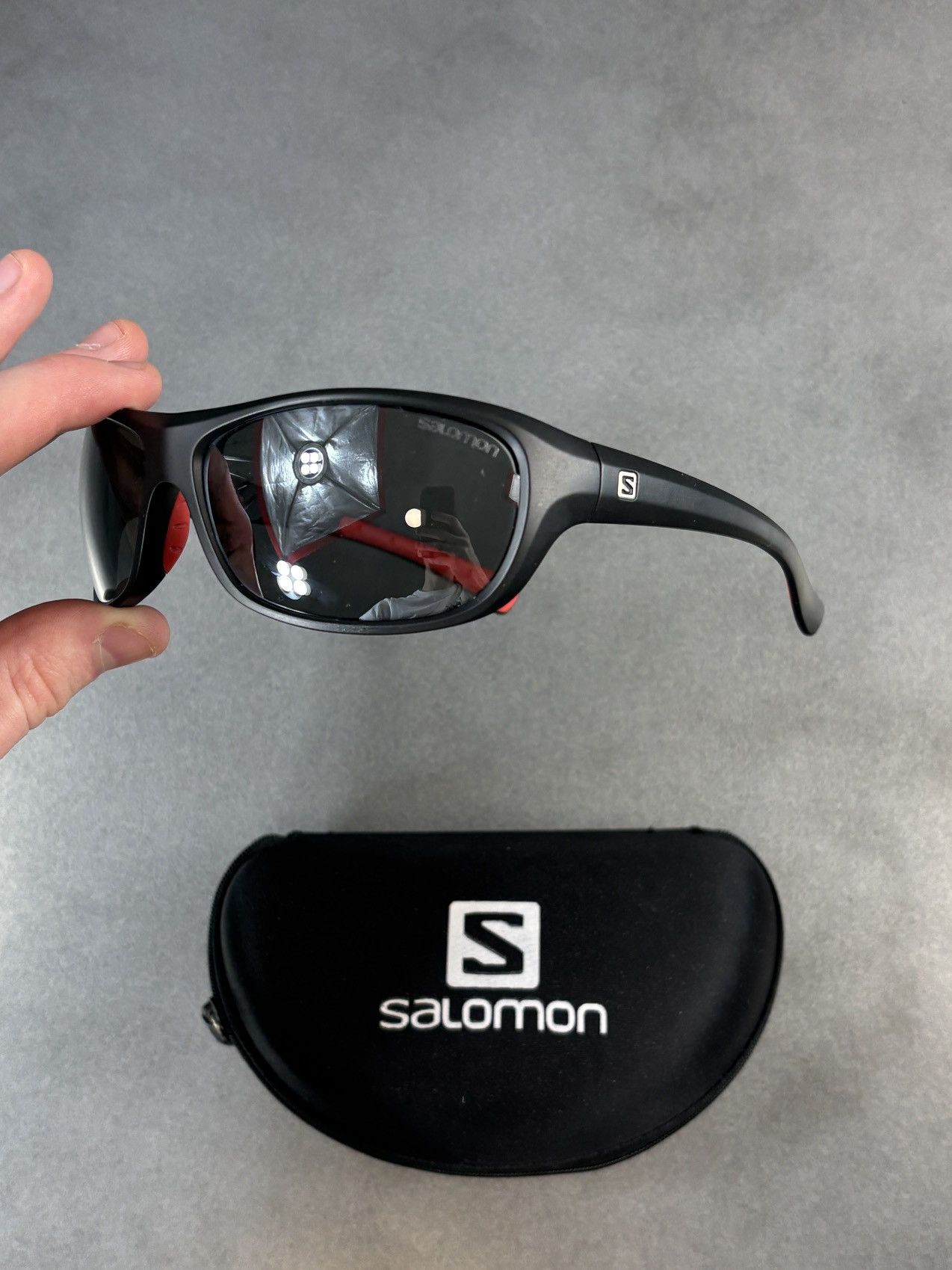Salomon × Vintage 2000s Salomon Sunglasses Y2K Vintage Sport Wrap Case Italy Size ONE SIZE - 3 Thumbnail