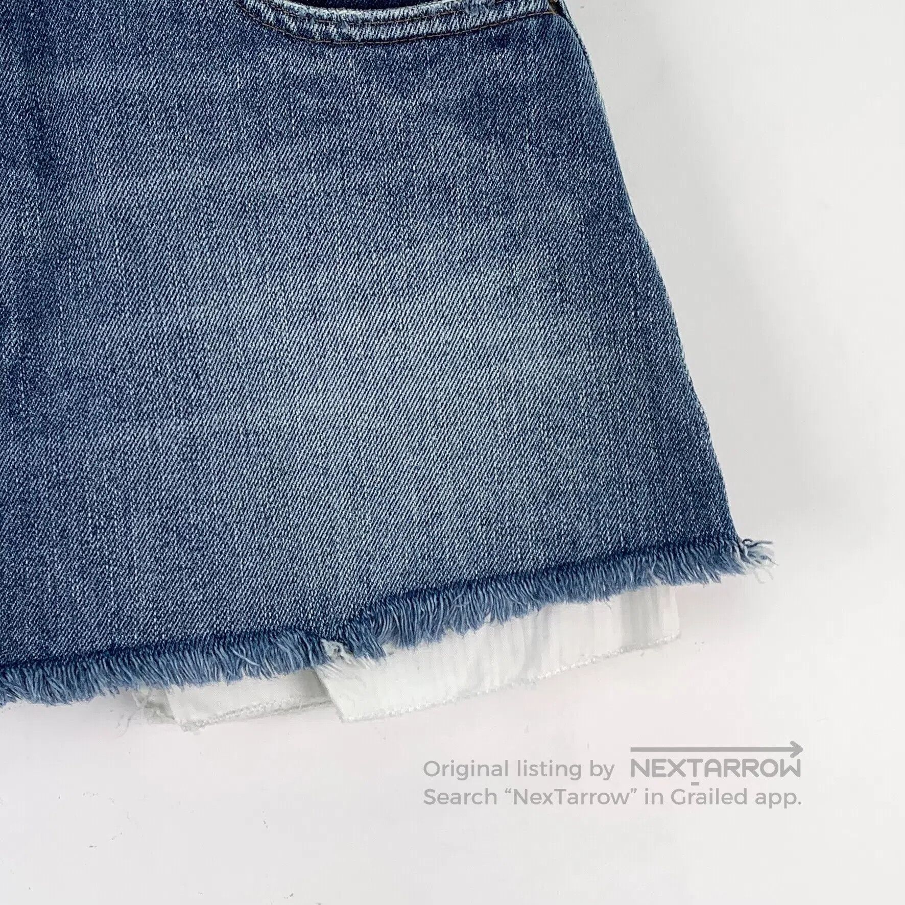 Miu Miu Miu Miu Blue Washed Denim Skirt with Logo Letter Embroider Size 39" - 4 Thumbnail
